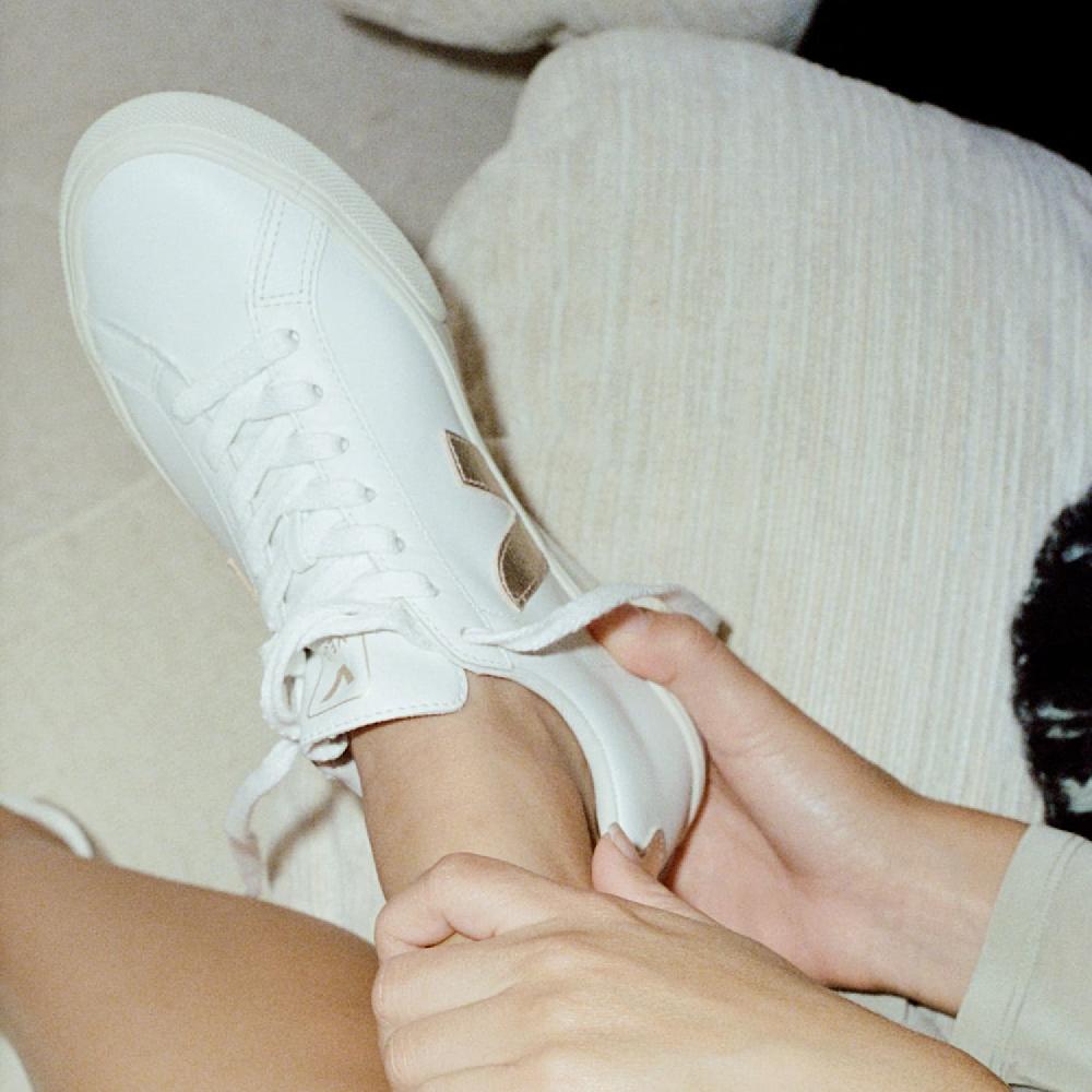 Veja CAMPO LEATHER WHITE PLATINE