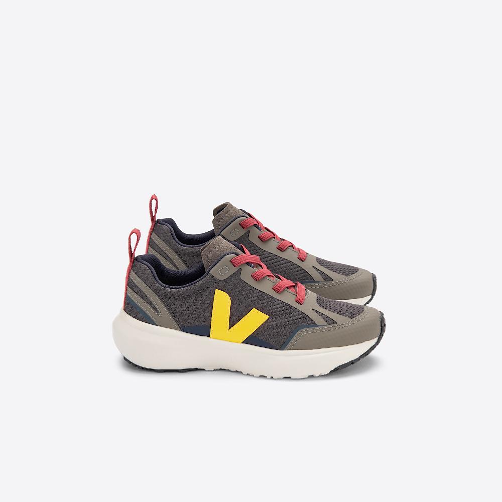 Veja CANARY ELASTIC LACES ALVEOMESH GRAFITE TONIC