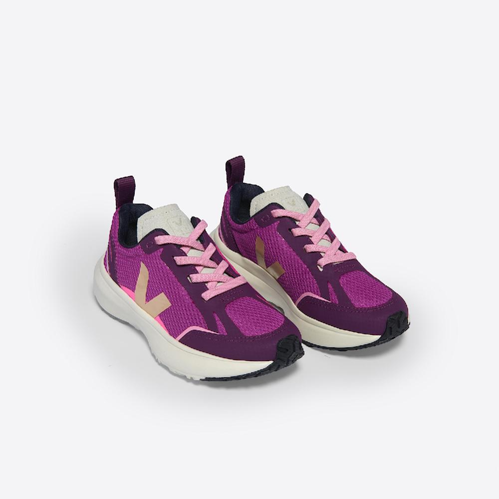 Veja CANARY ELASTIC LACES ALVEOMESH LOTUS PLATINE