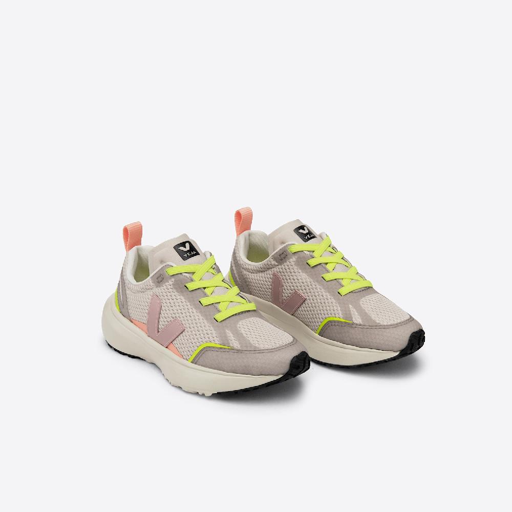 Veja CANARY ELASTIC LACES ALVEOMESH NATURAL BABE