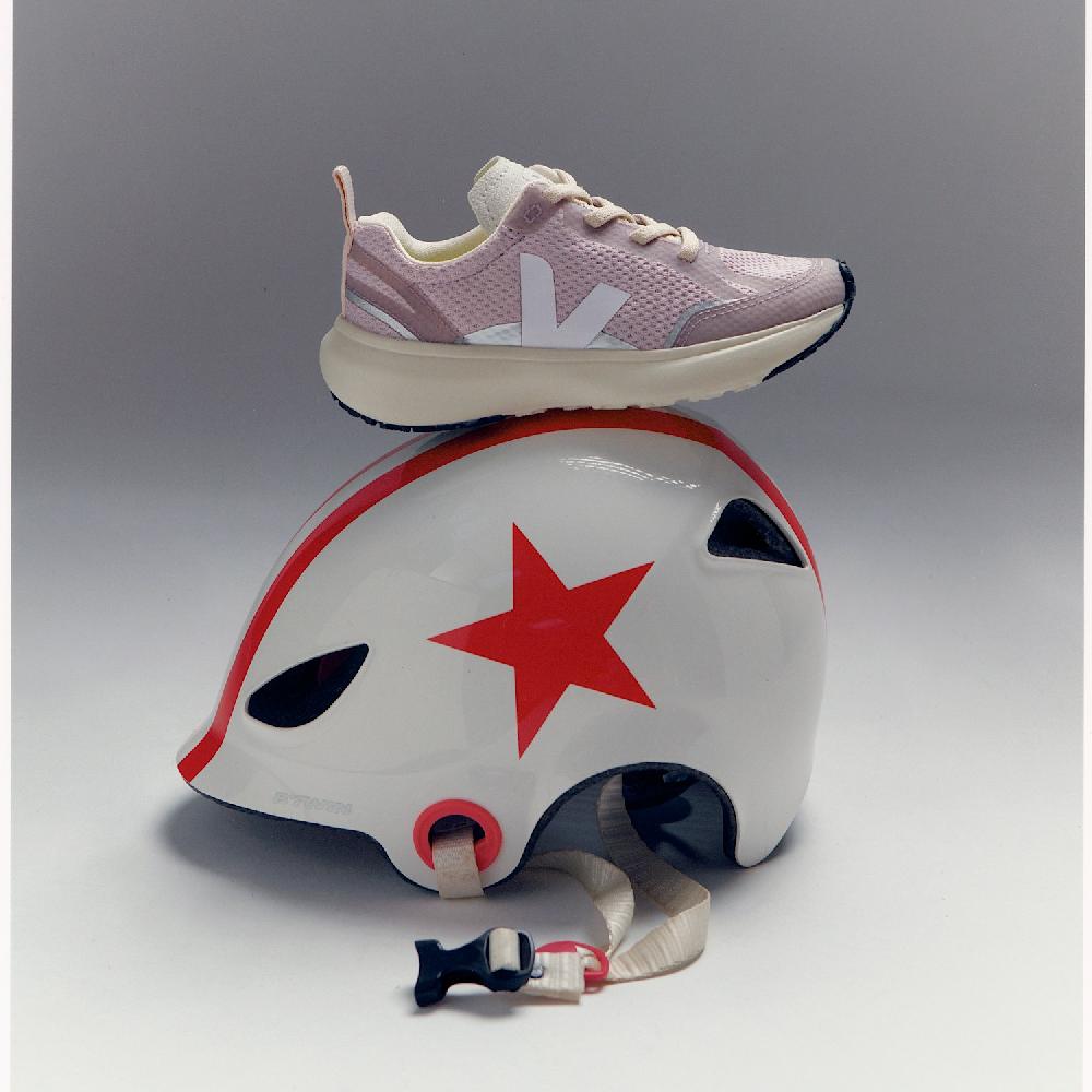 Veja CANARY ELASTIC LACES ALVEOMESH PARME WHITE