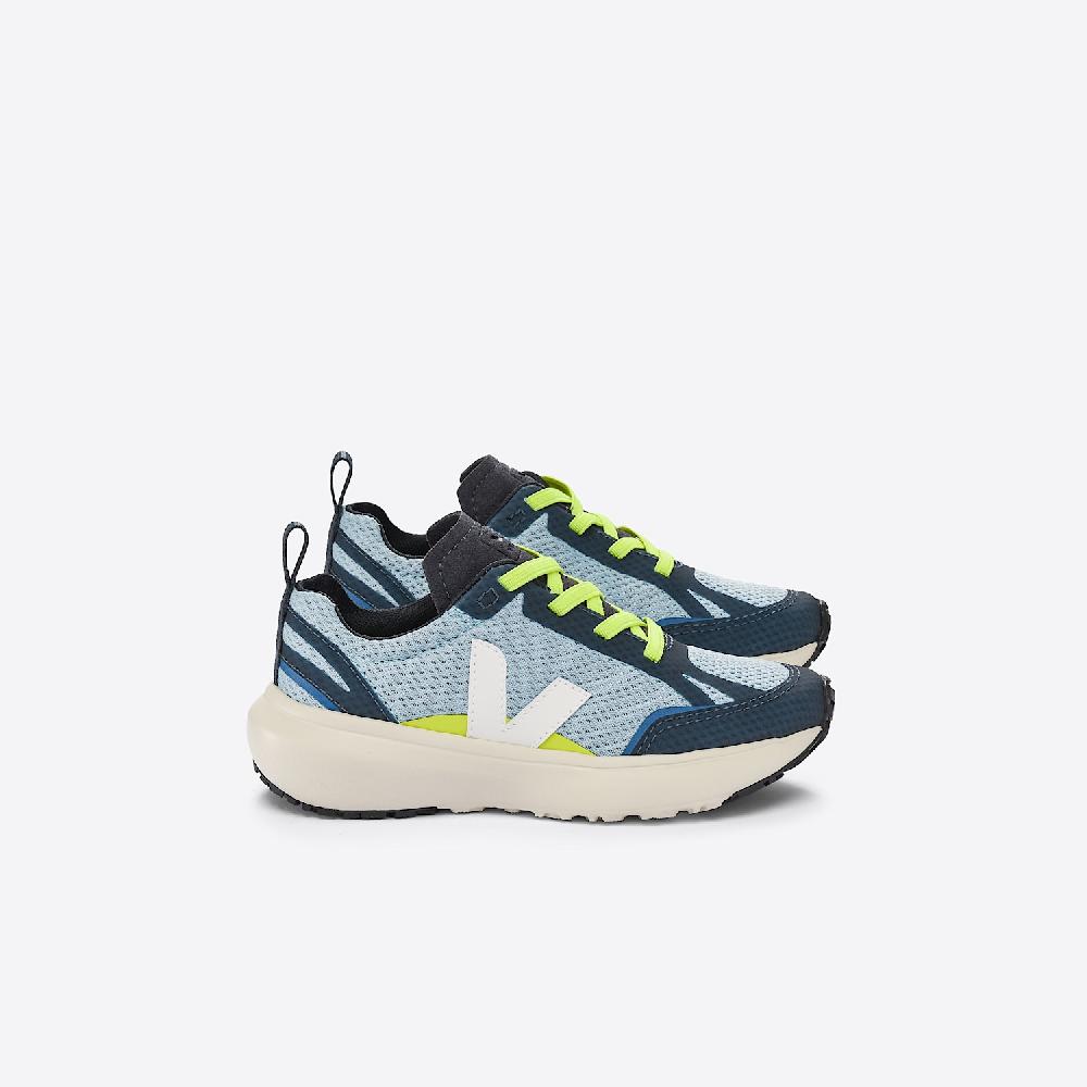 veja CANARY ELASTIC LACES ALVEOMESH STEEL WHITE