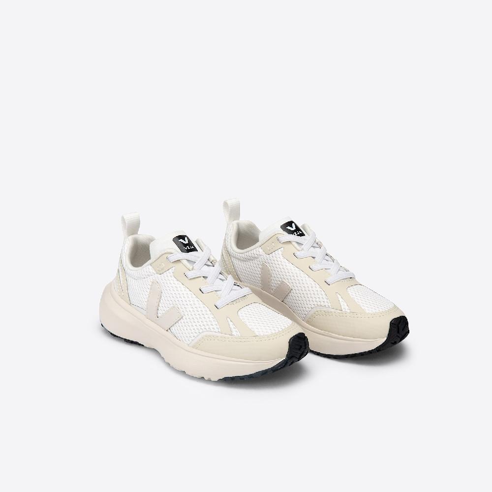 Veja CANARY ELASTIC LACES ALVEOMESH WHITE PIERRE