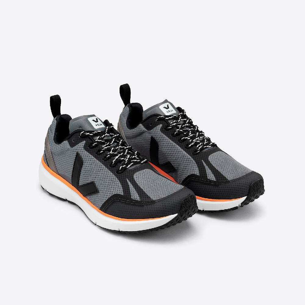 Veja CONDOR 2 ALVEOMESH CONCRETE BLACK NEON ORANGE