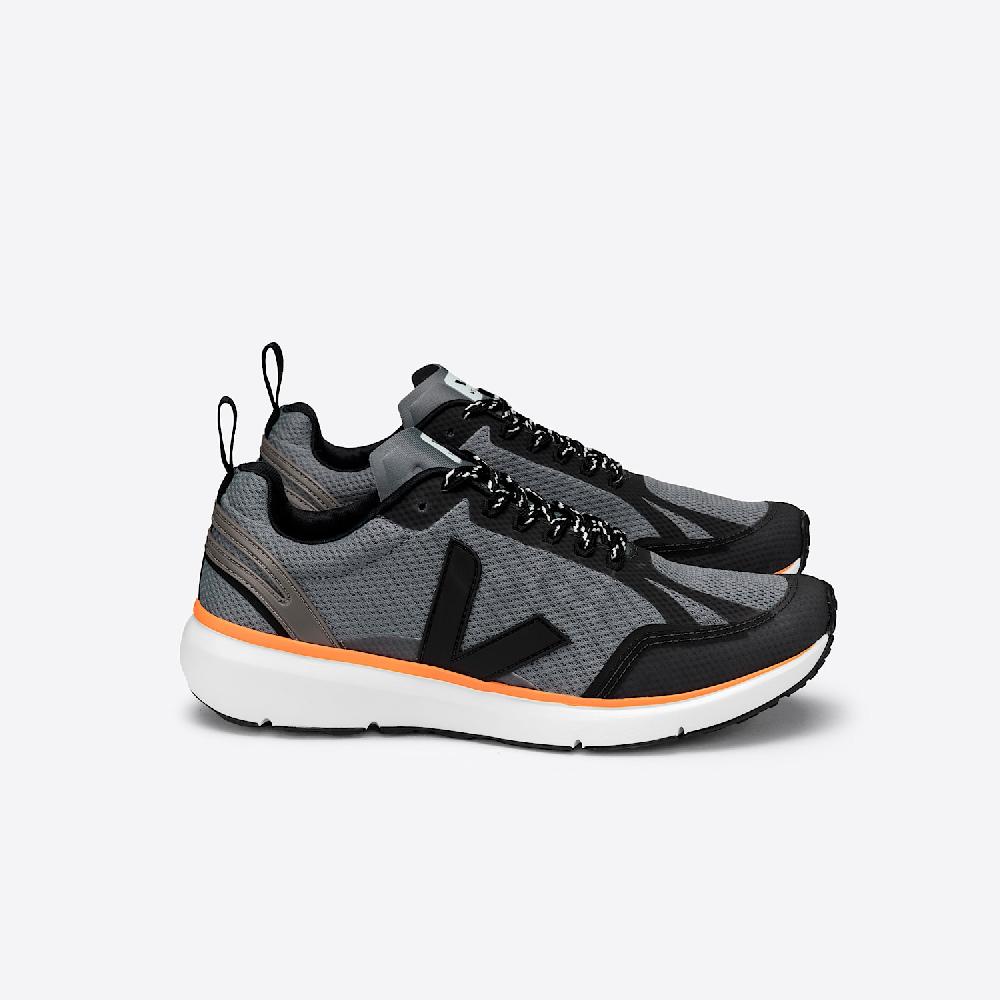 veja CONDOR 2 ALVEOMESH CONCRETE BLACK NEON ORANGE