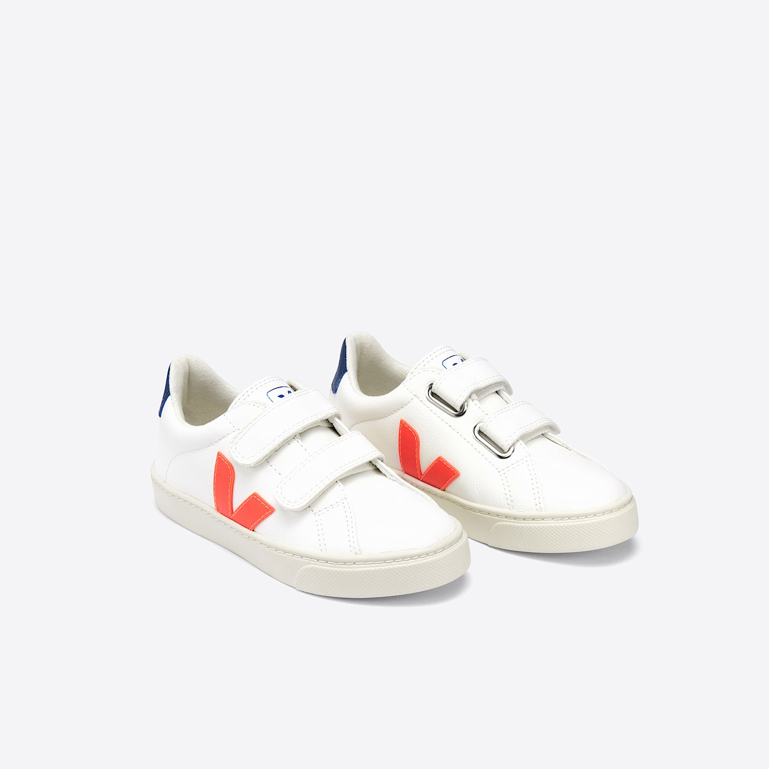 Veja ESPLAR LEATHER WHITE ORANGE FLUO COBALT