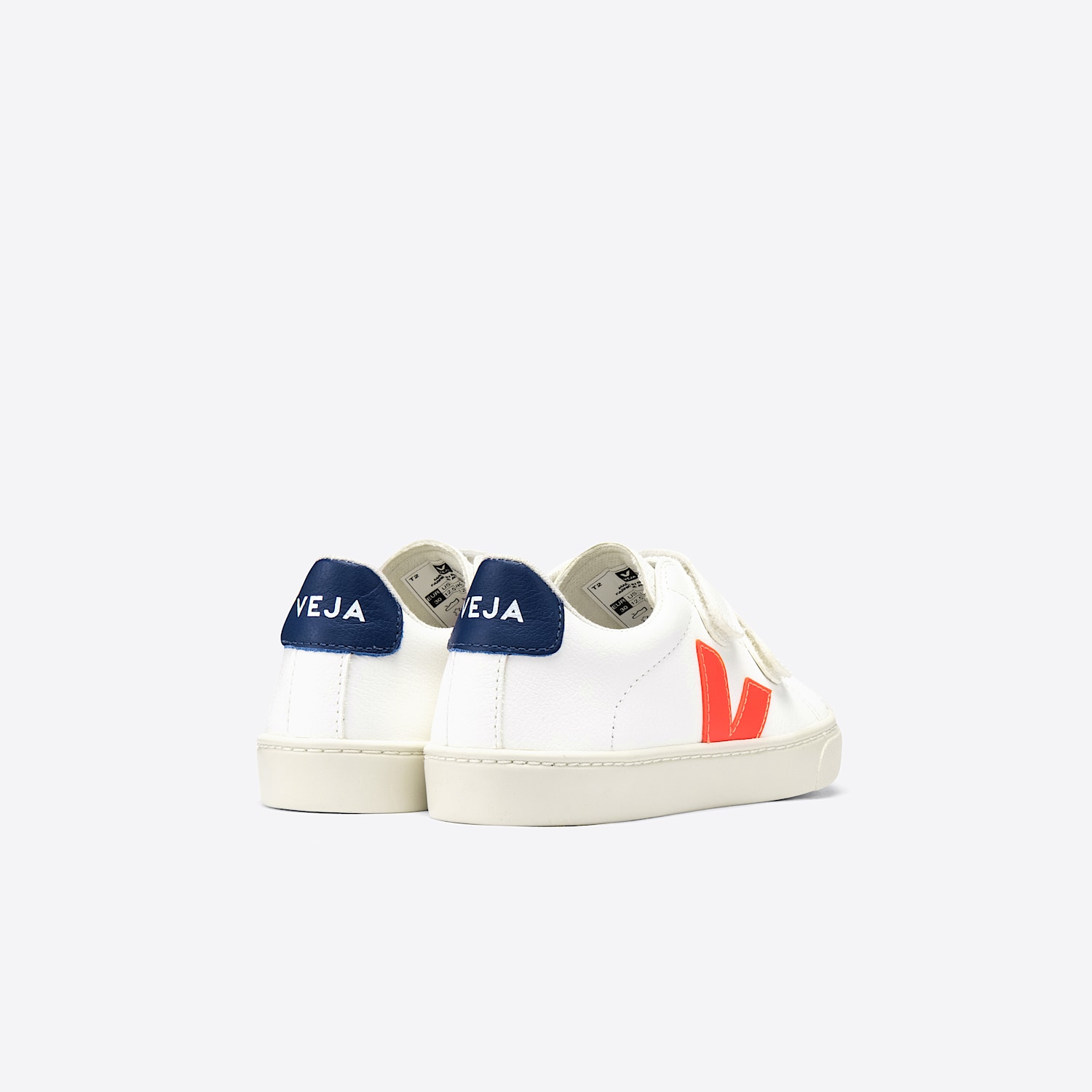 Veja ESPLAR LEATHER WHITE ORANGE FLUO COBALT