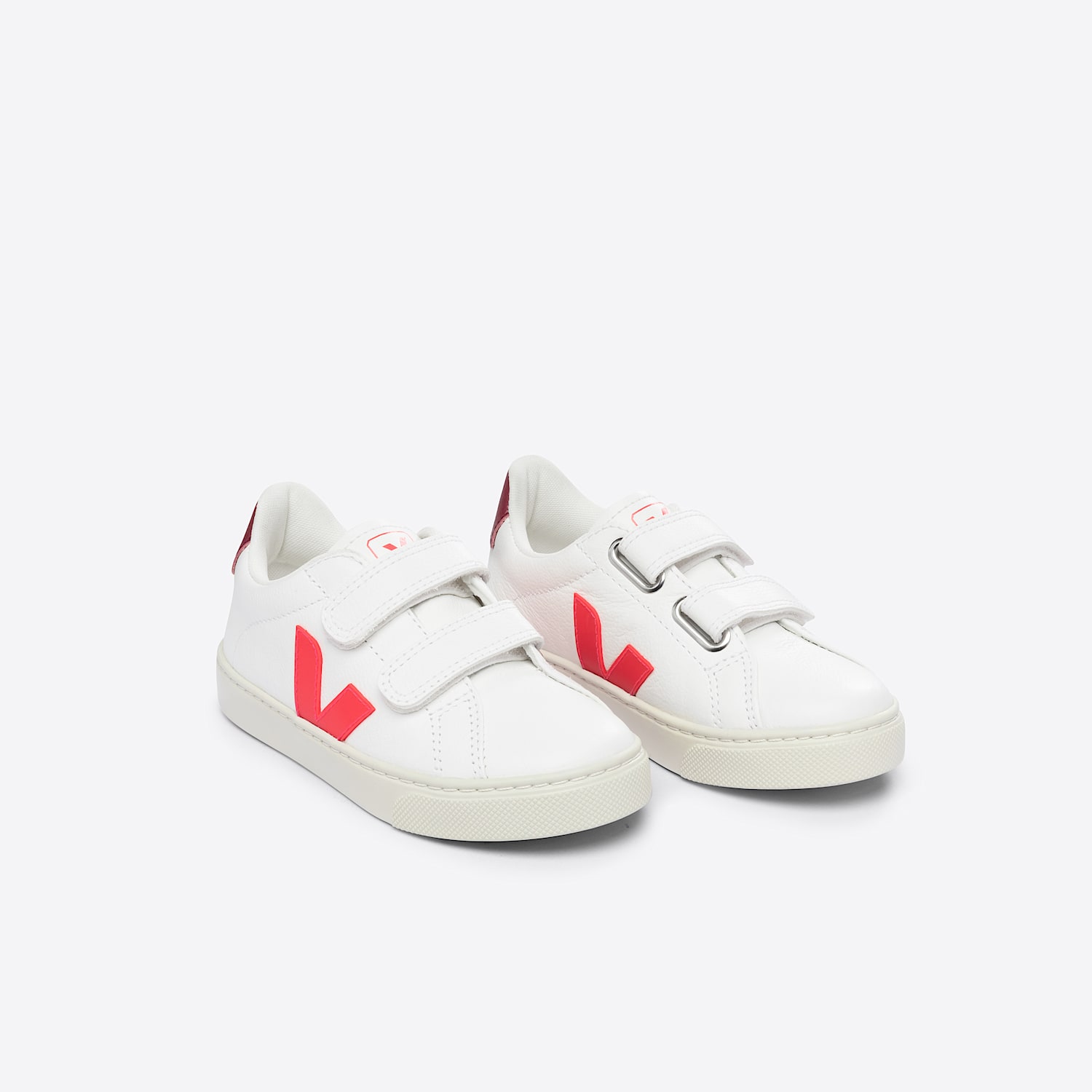 Veja ESPLAR LEATHER WHITE ROSE FLUO MARSALA