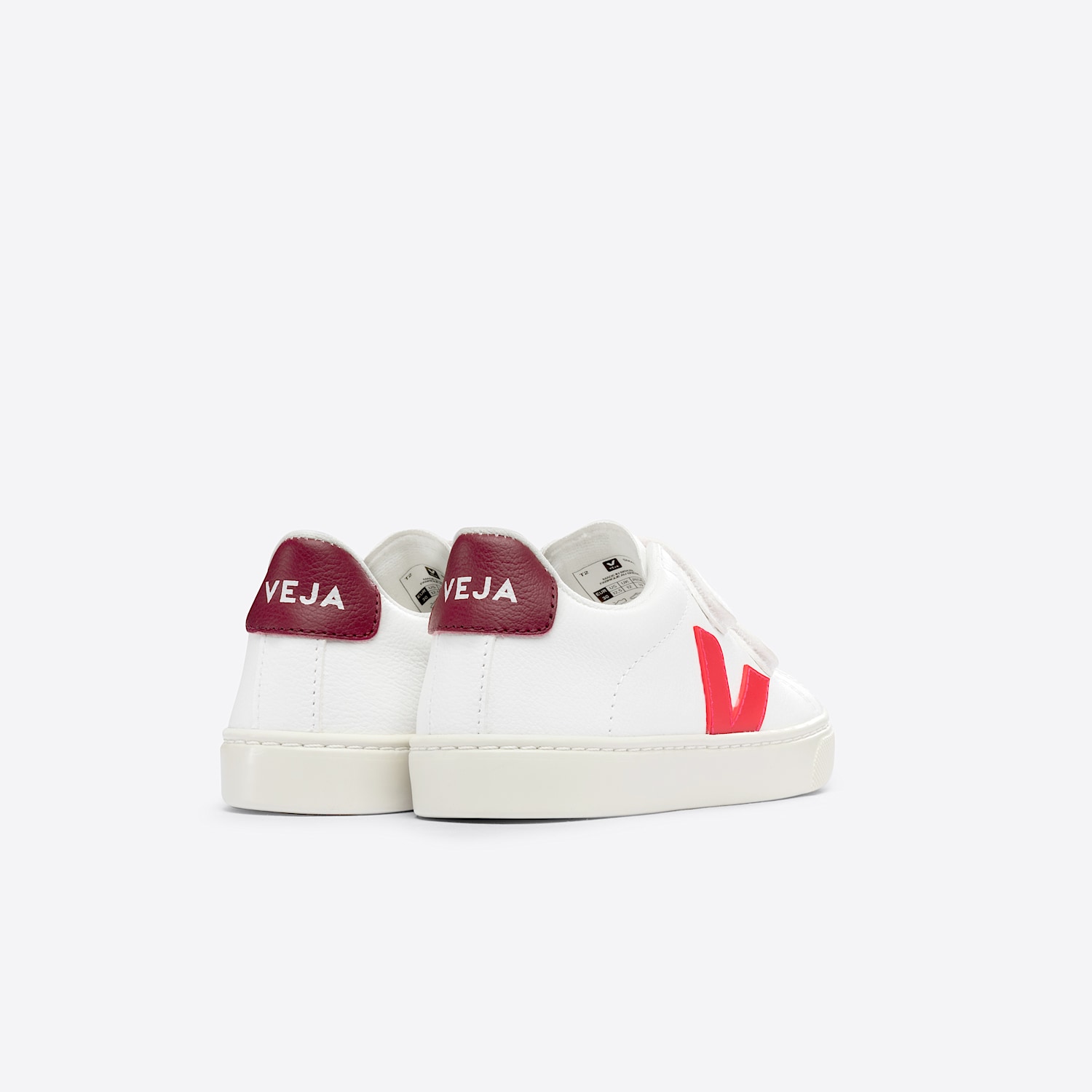 Veja ESPLAR LEATHER WHITE ROSE FLUO MARSALA