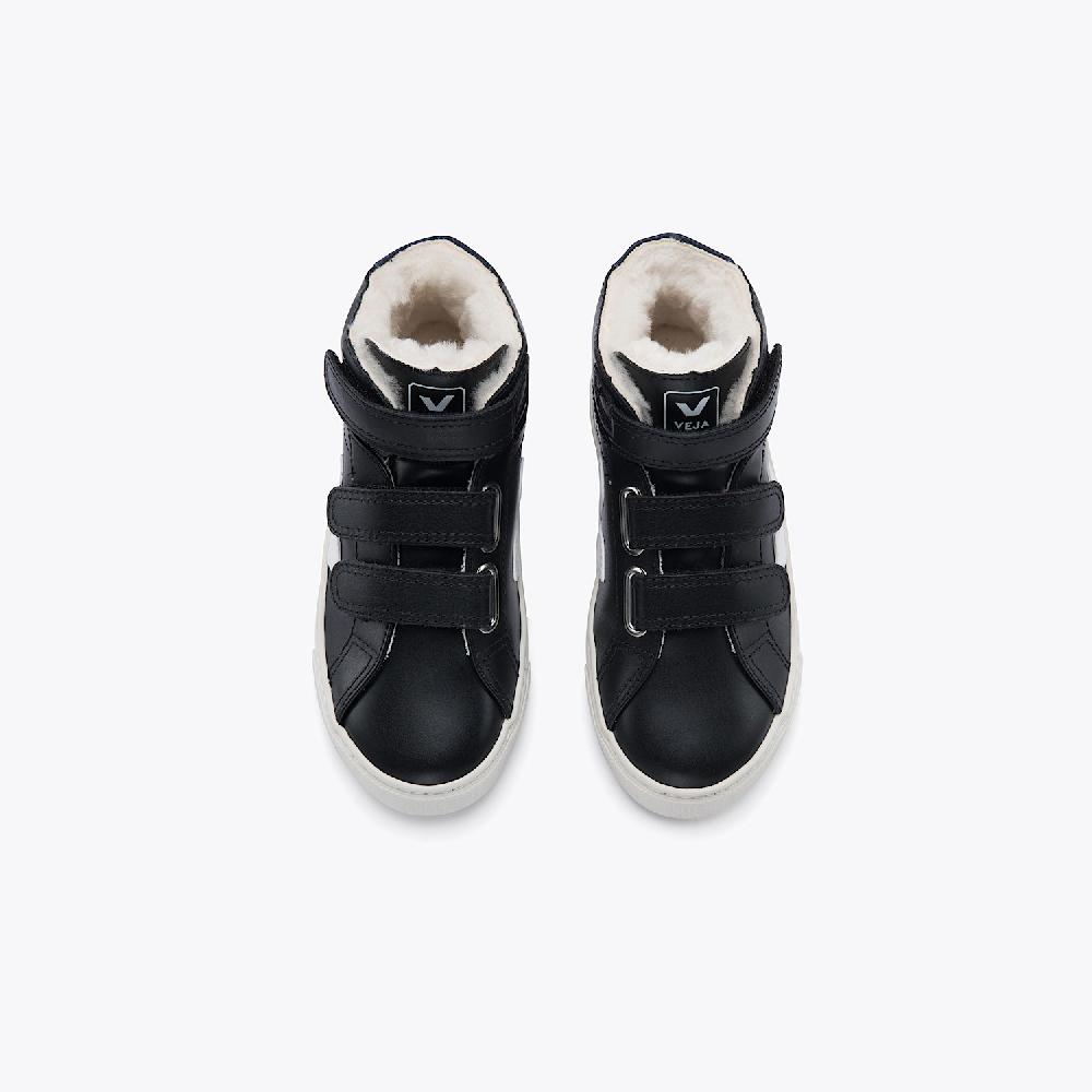 Veja ESPLAR MID FURED LEATHER BLACK WHITE