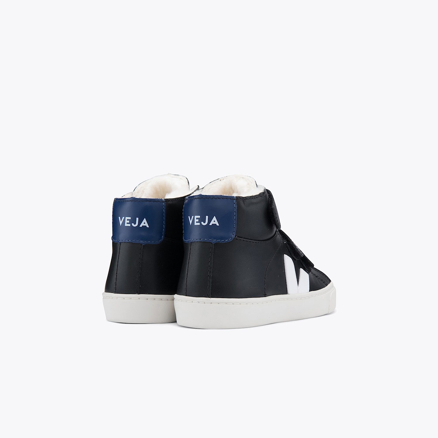 Veja ESPLAR MID FURED LEATHER BLACK WHITE