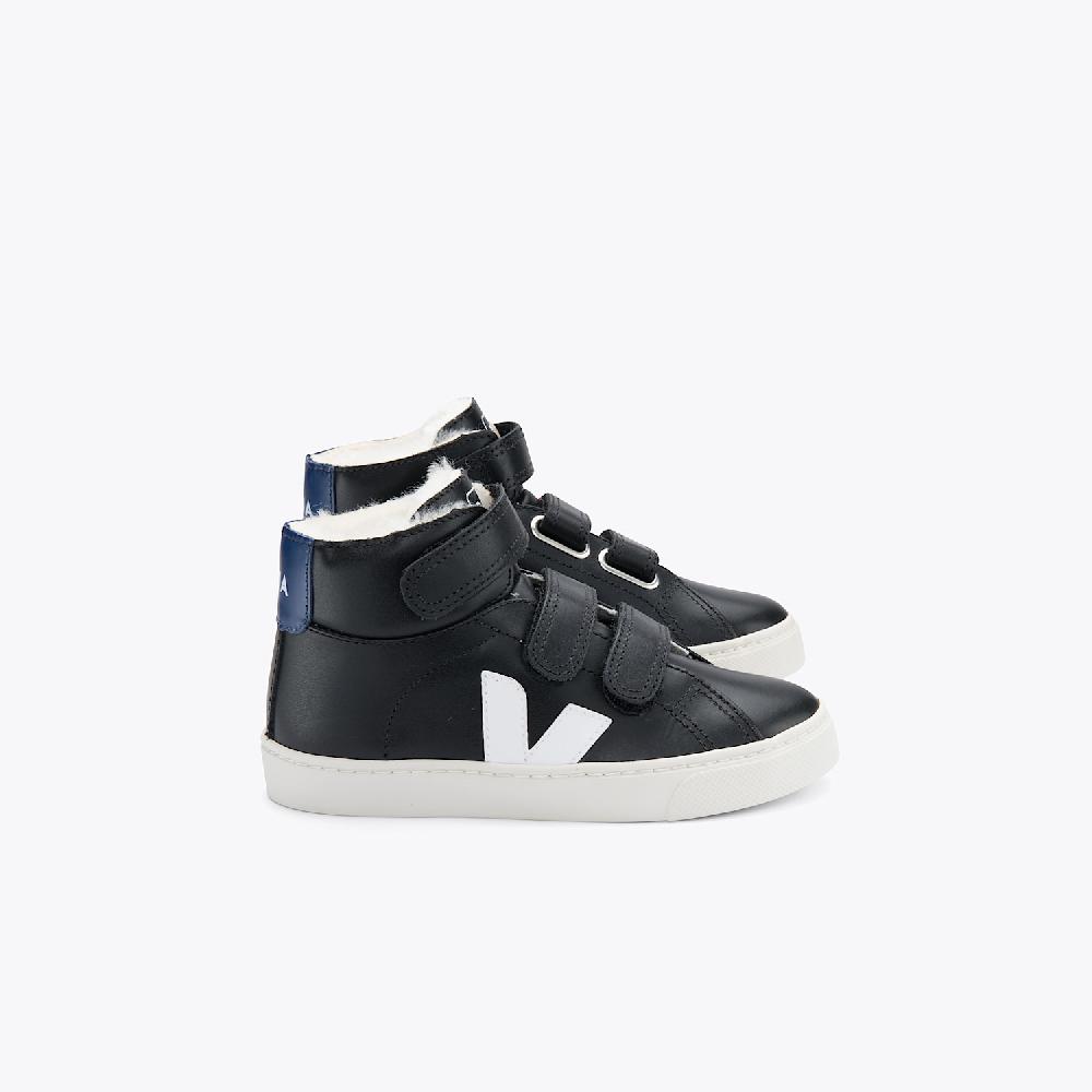 veja ESPLAR MID FURED LEATHER BLACK WHITE