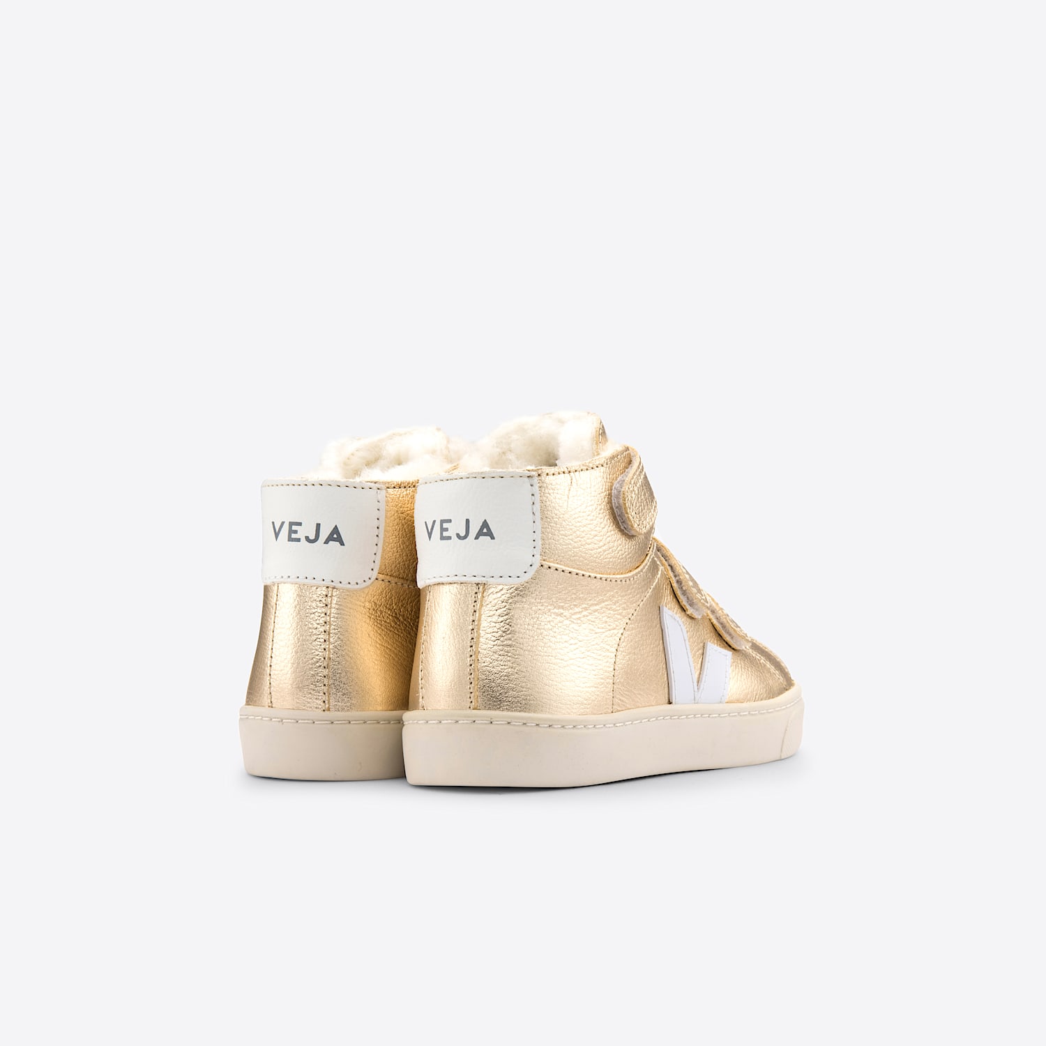 Veja ESPLAR MID FURED LEATHER PLATINE WHITE