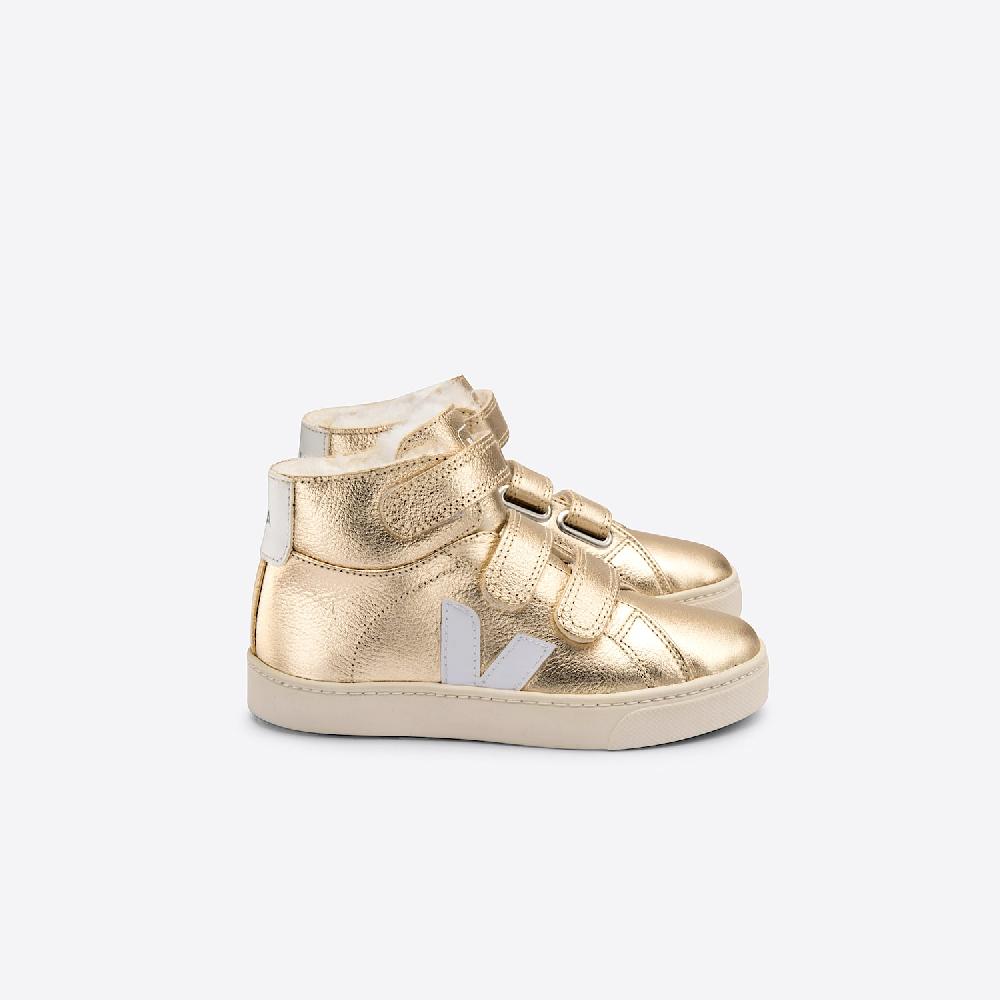 veja ESPLAR MID FURED LEATHER PLATINE WHITE