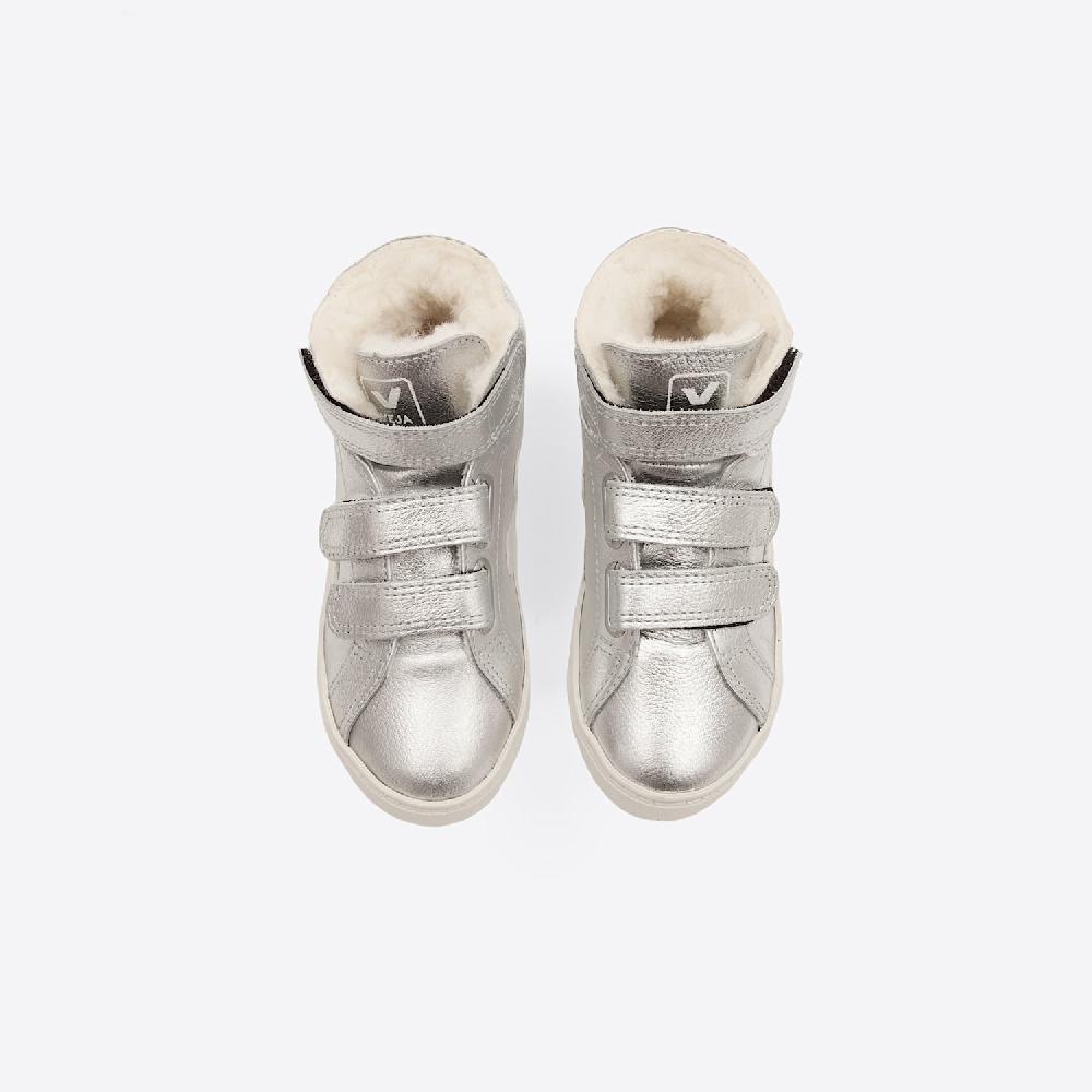 Veja ESPLAR MID FURED LEATHER SILVER PIERRE