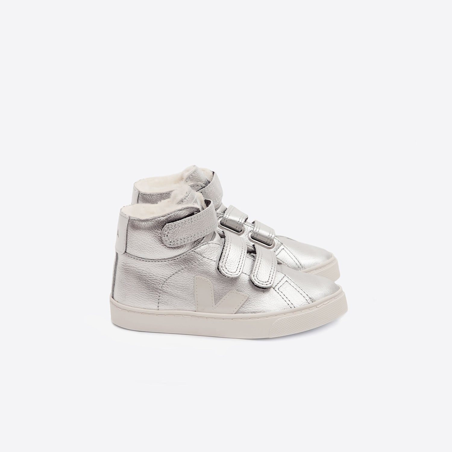 veja ESPLAR MID FURED LEATHER SILVER PIERRE