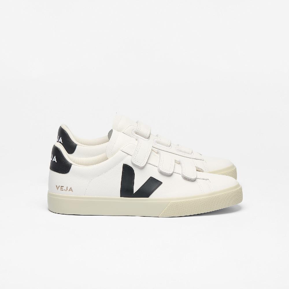 veja RECIFE LEATHER WHITE BLACK