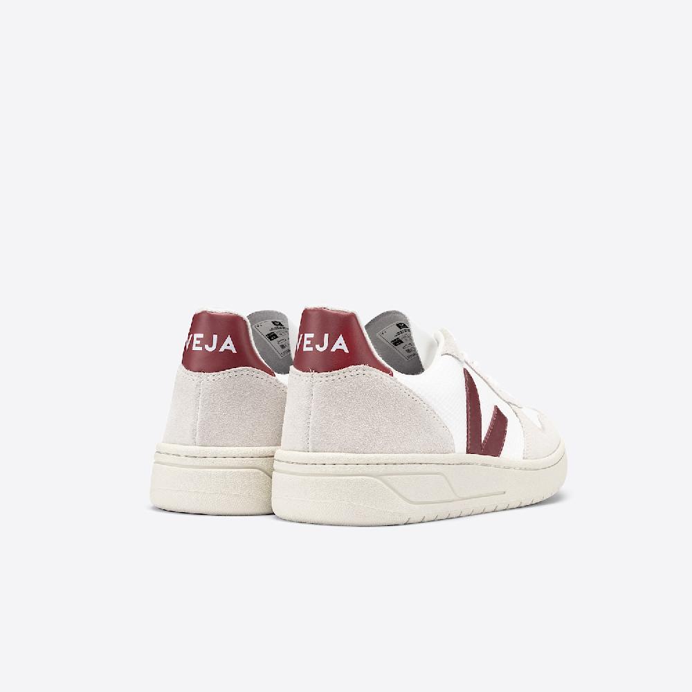 Veja V-10 B-MESH WHITE NATURAL MARSALA