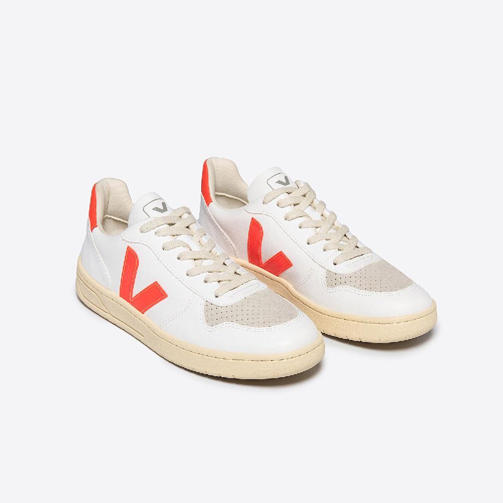 Veja V-10 CWL WHITE ORANGE FLUO