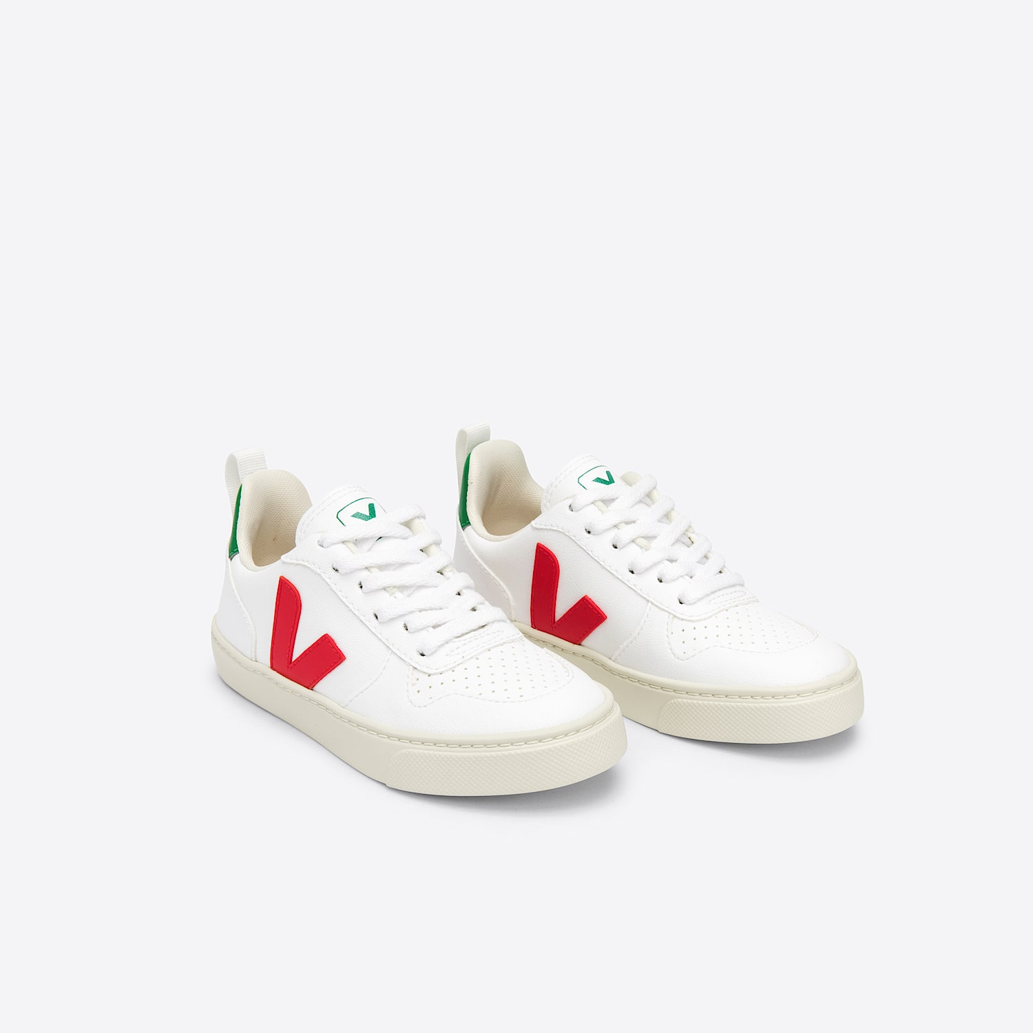 Veja V-10 LACES CWL WHITE PEKIN EMERAUDE