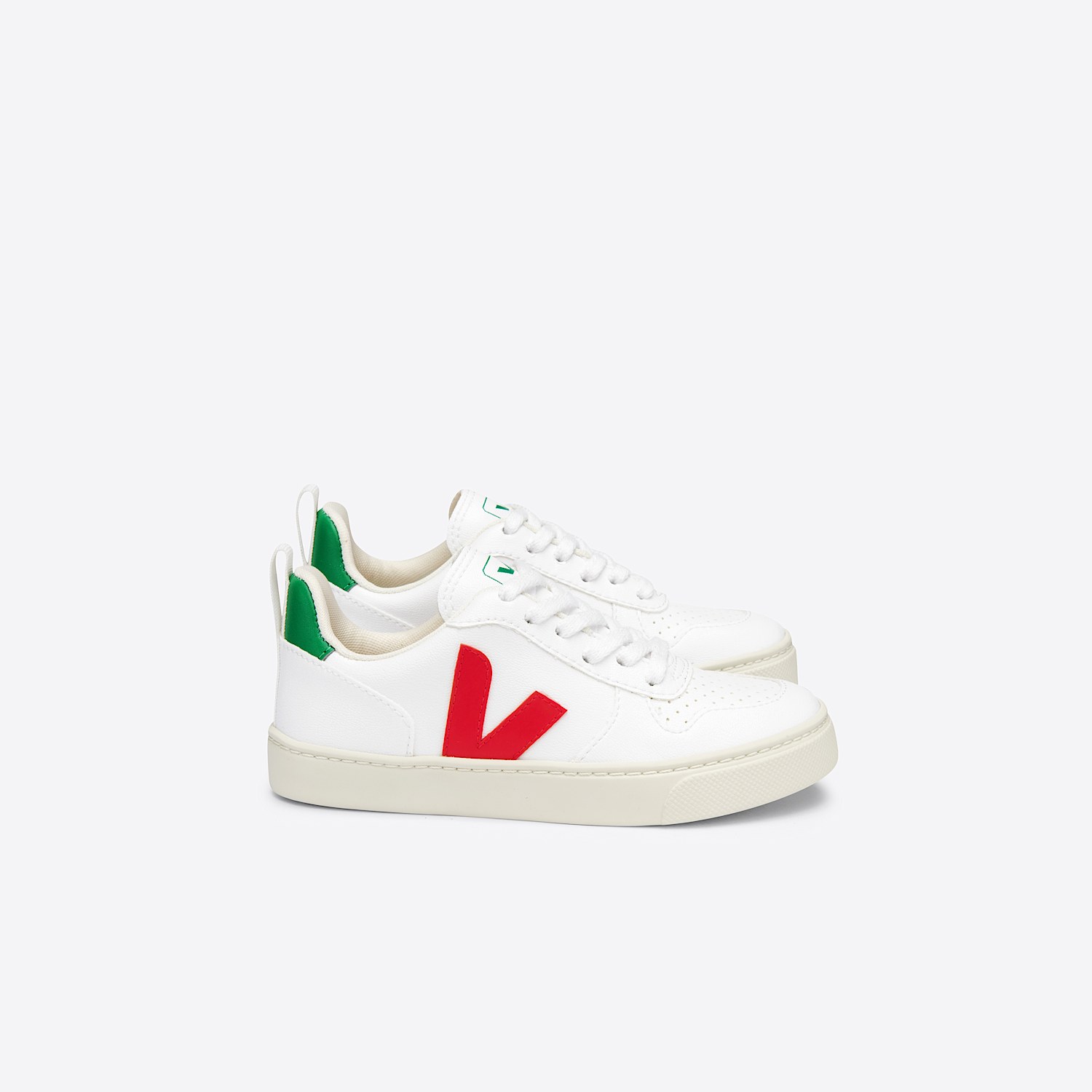 veja V-10 LACES CWL WHITE PEKIN EMERAUDE