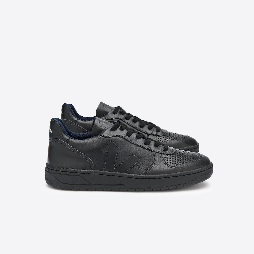 veja V-10 LEATHER FULL BLACK