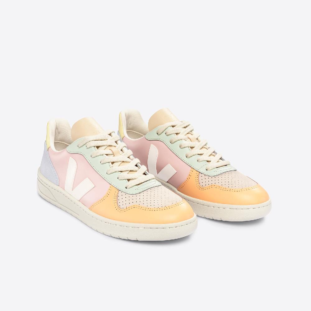 Veja V-10 LEATHER PETALE WHITE MULTICO