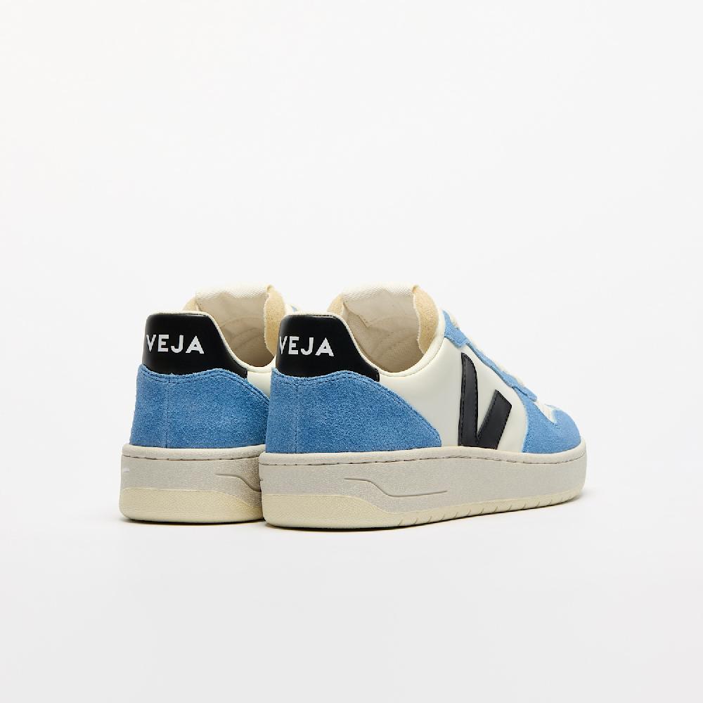 Veja V-10 LEATHER PURE BLACK AQUA