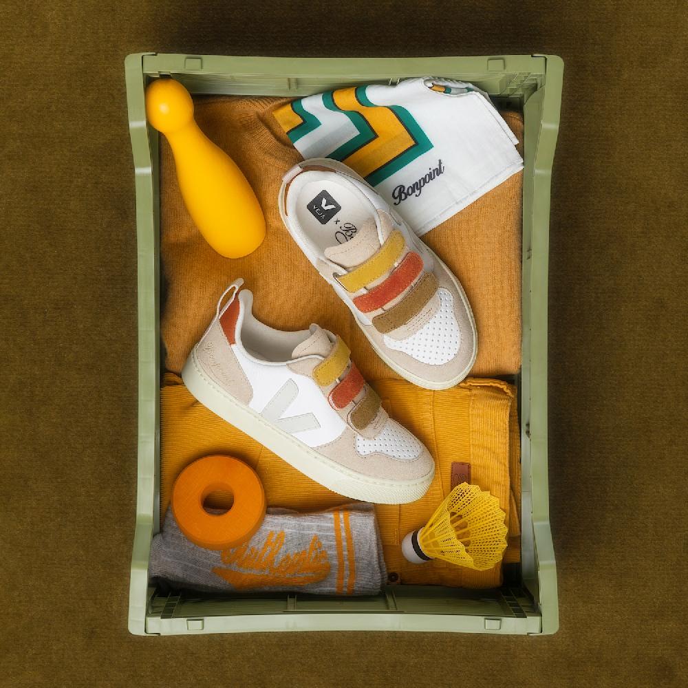 Veja V-10 LEATHER VEJA X BONPOINT MULTICO ALMOND