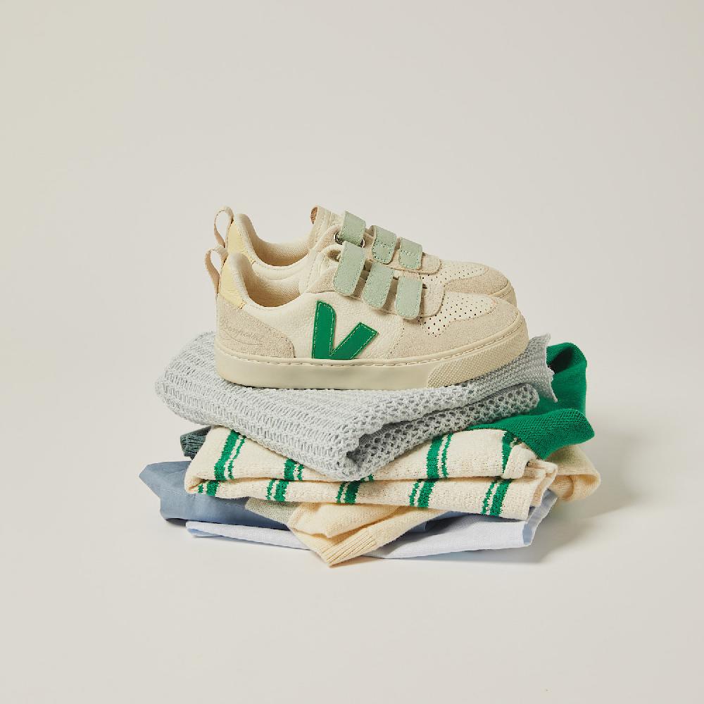 Veja V-10 LEATHER VEJA X BONPOINT PURE EMERAUDE