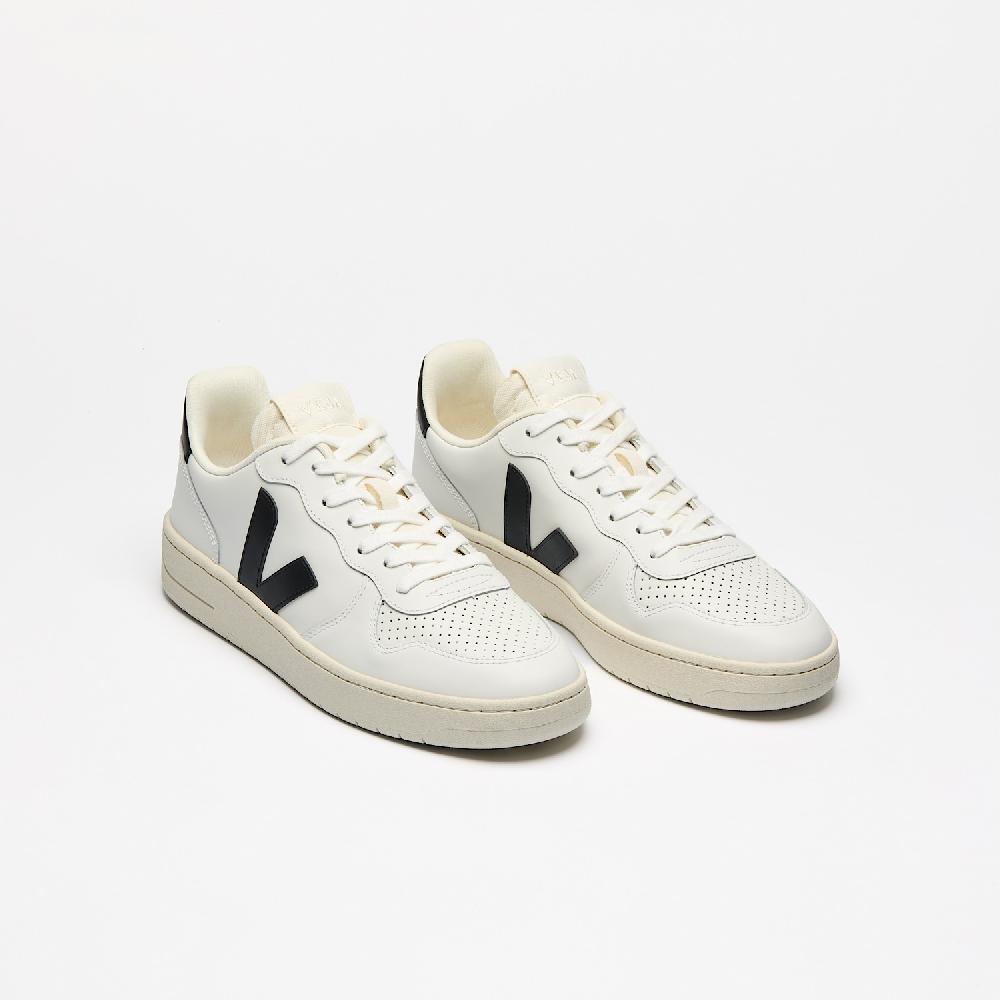Veja V-10 LEATHER WHITE BLACK