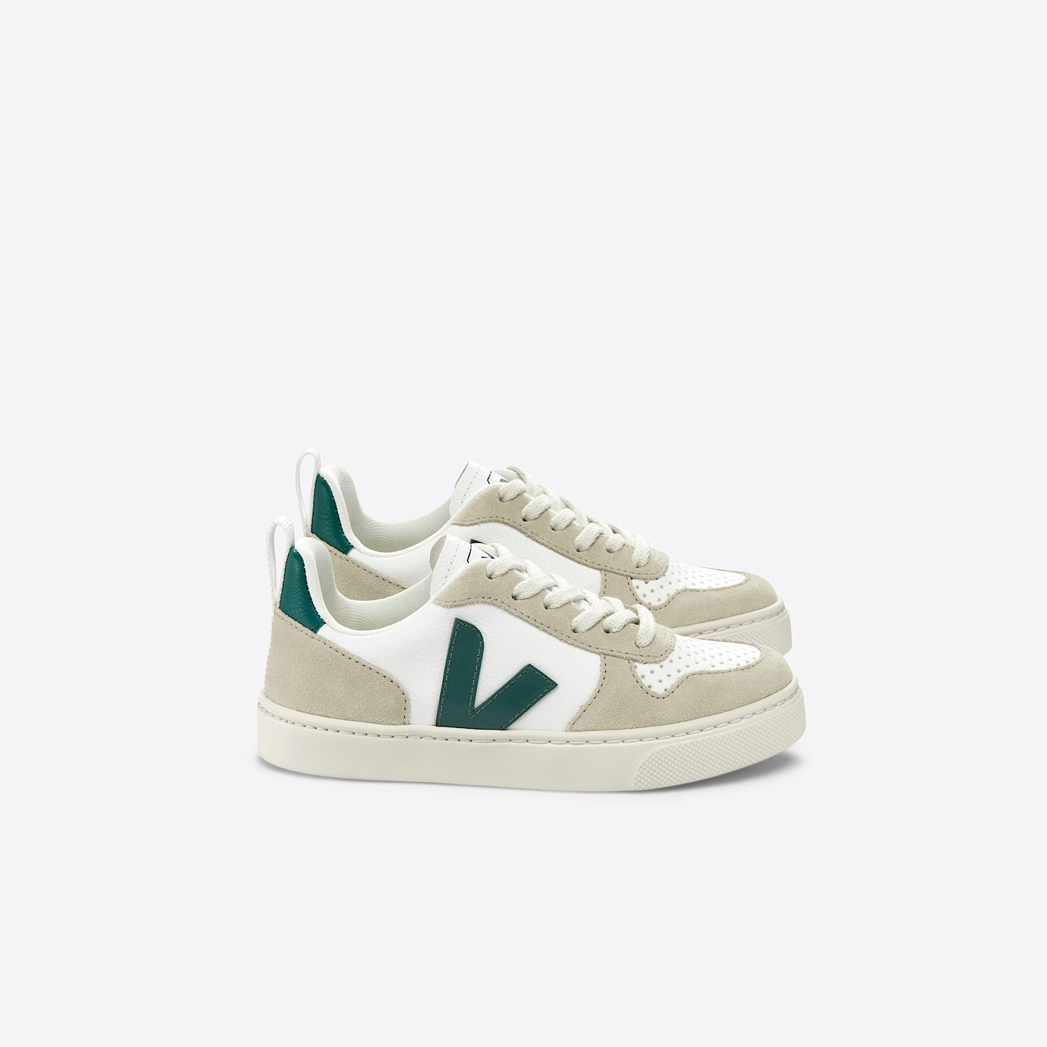 veja V-10 LEATHER WHITE BRITTANY ALMOND