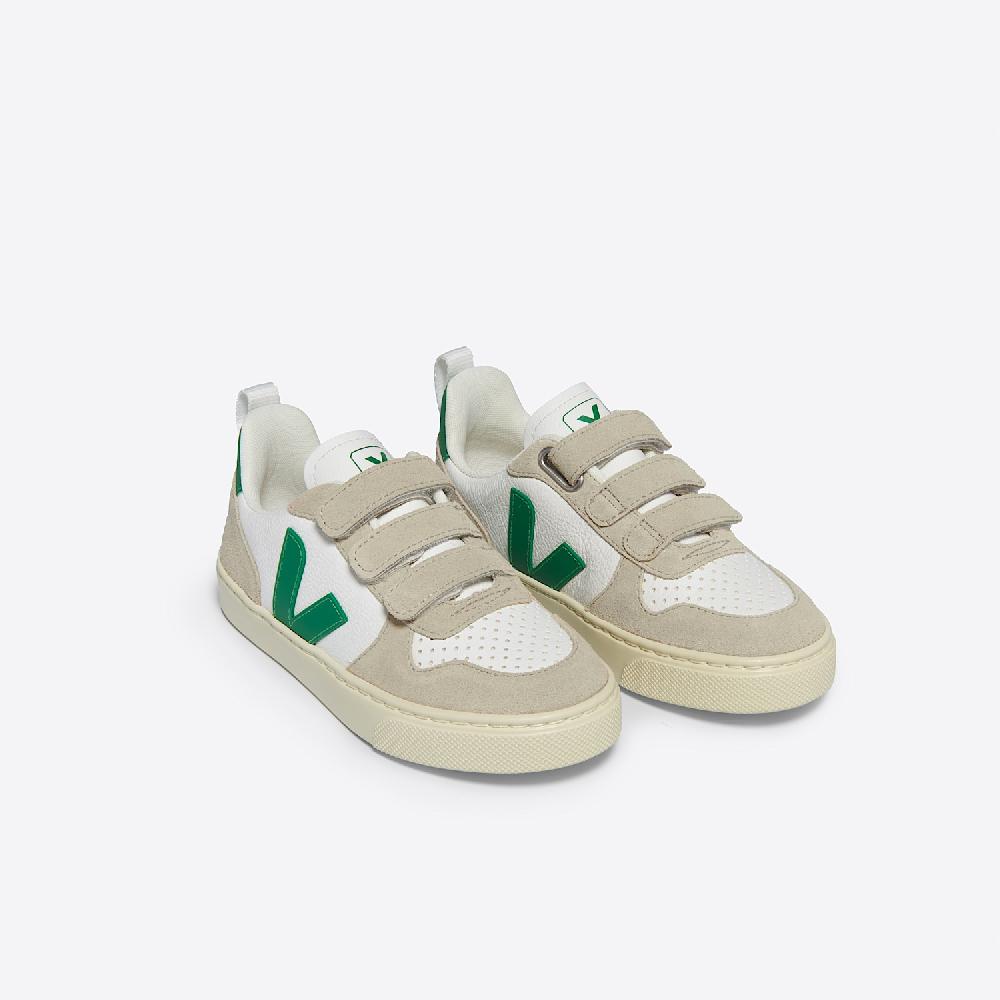 Veja V-10 LEATHER WHITE EMERAUDE