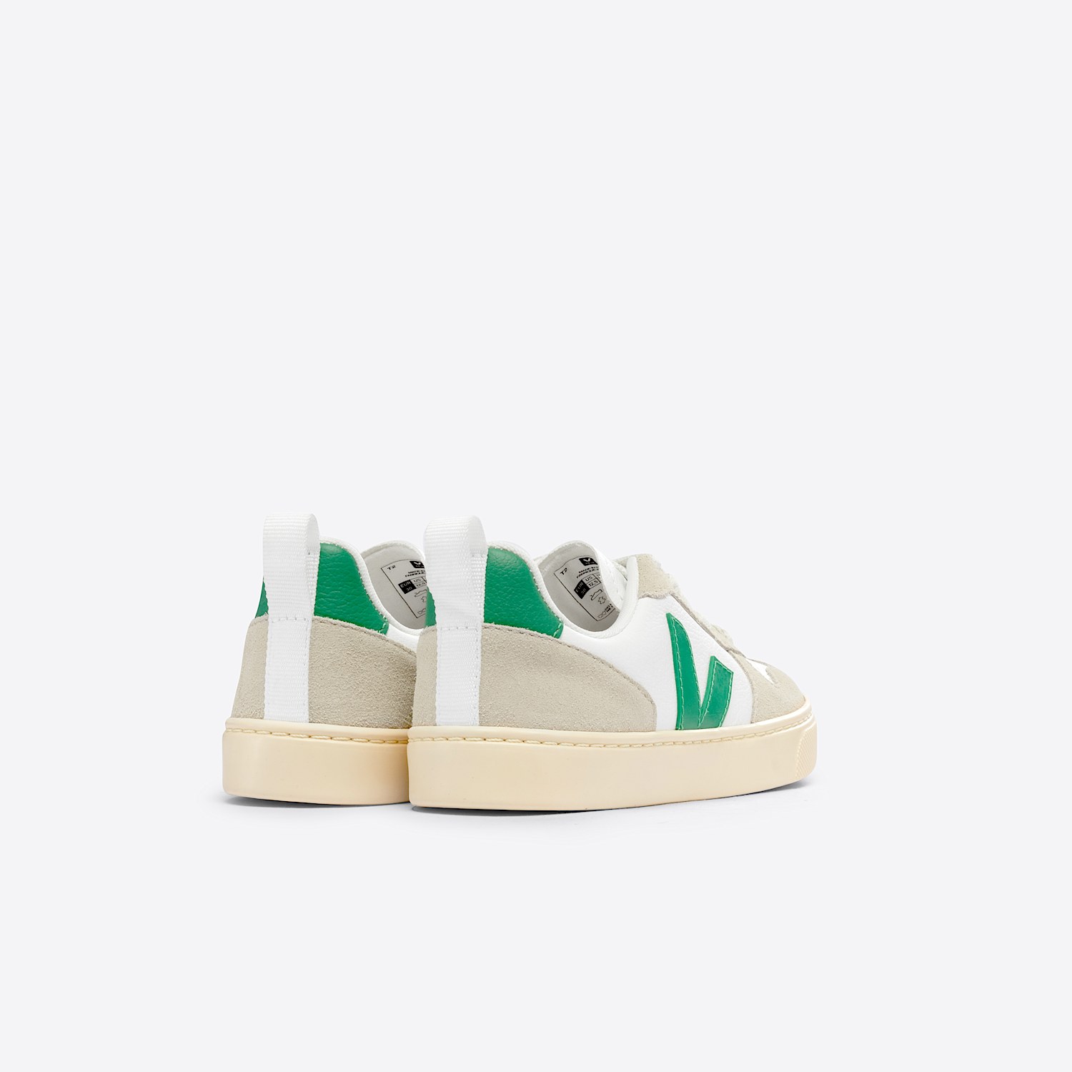 Veja V-10 LEATHER WHITE EMERAUDE ALMOND