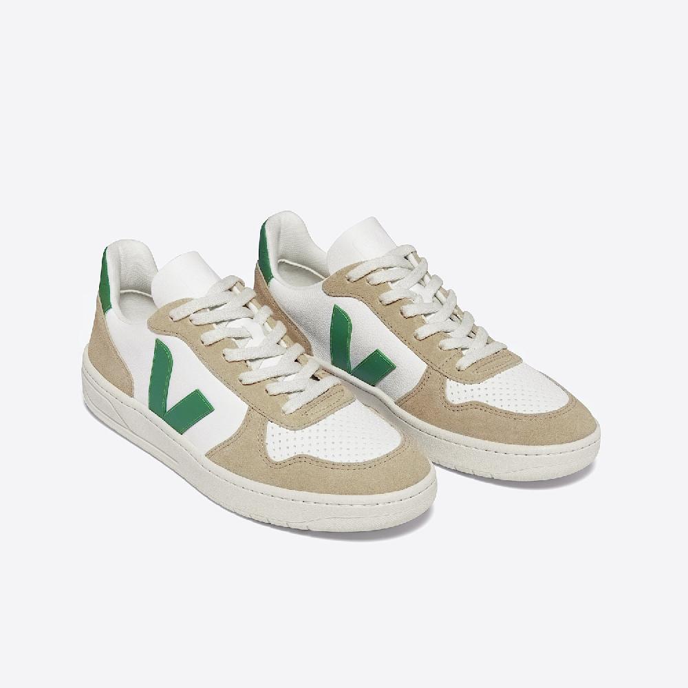 Veja V-10 LEATHER WHITE EMERAUDE SAHARA