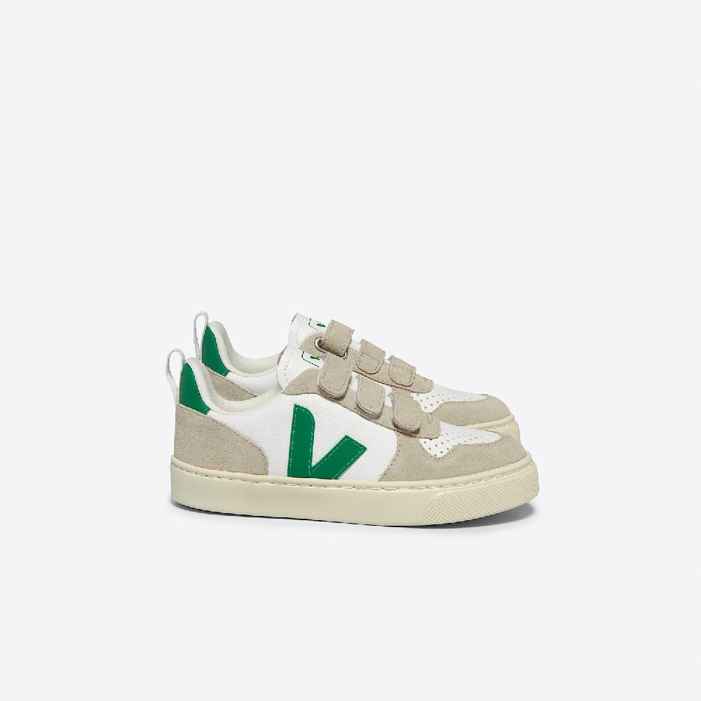 veja V-10 LEATHER WHITE EMERAUDE
