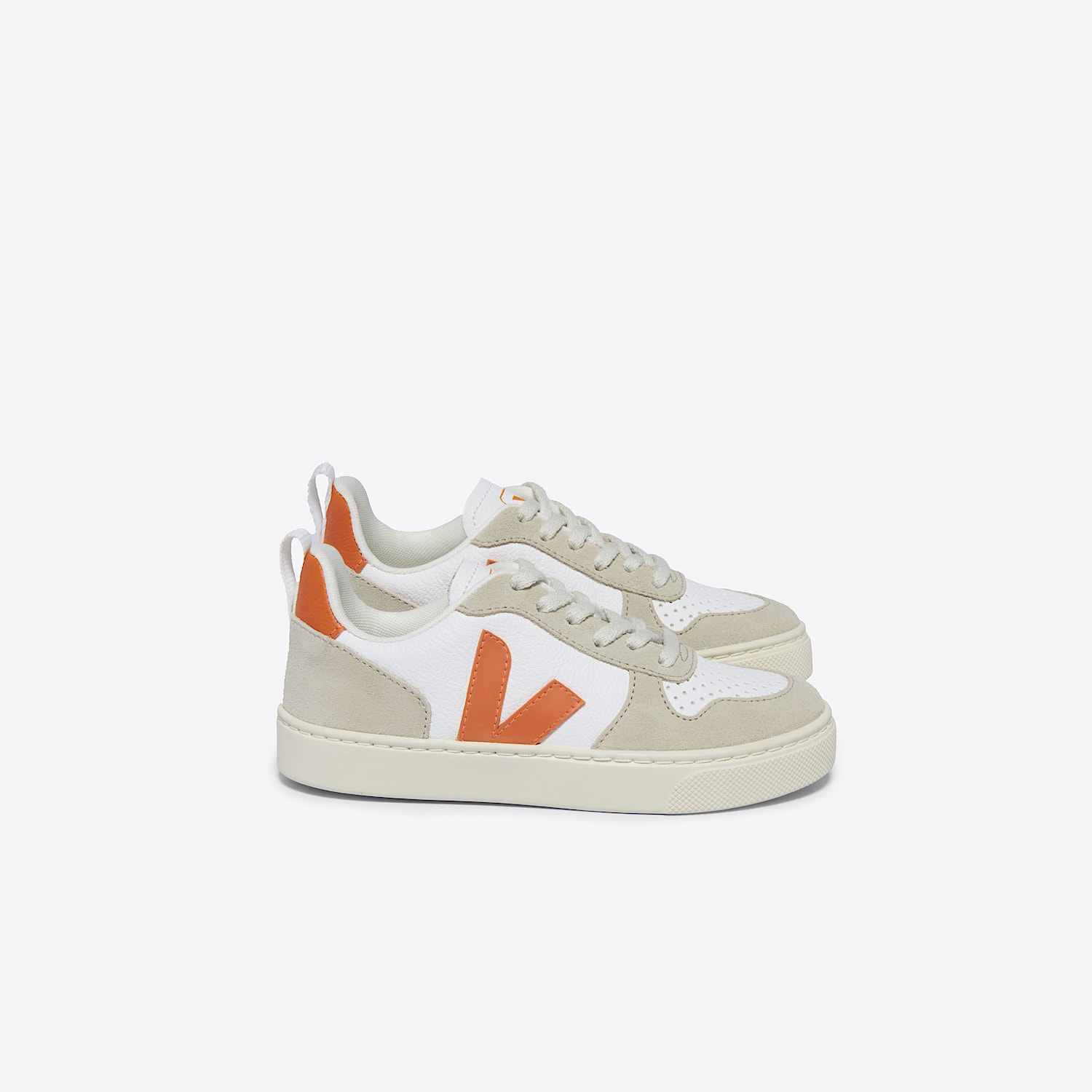 veja V-10 LEATHER WHITE FURY ALMOND