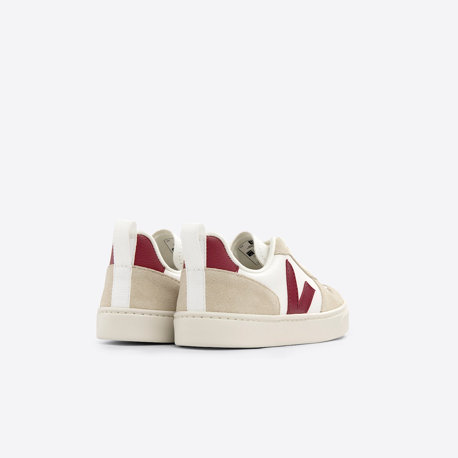 Veja V-10 LEATHER WHITE MARSALA ALMOND