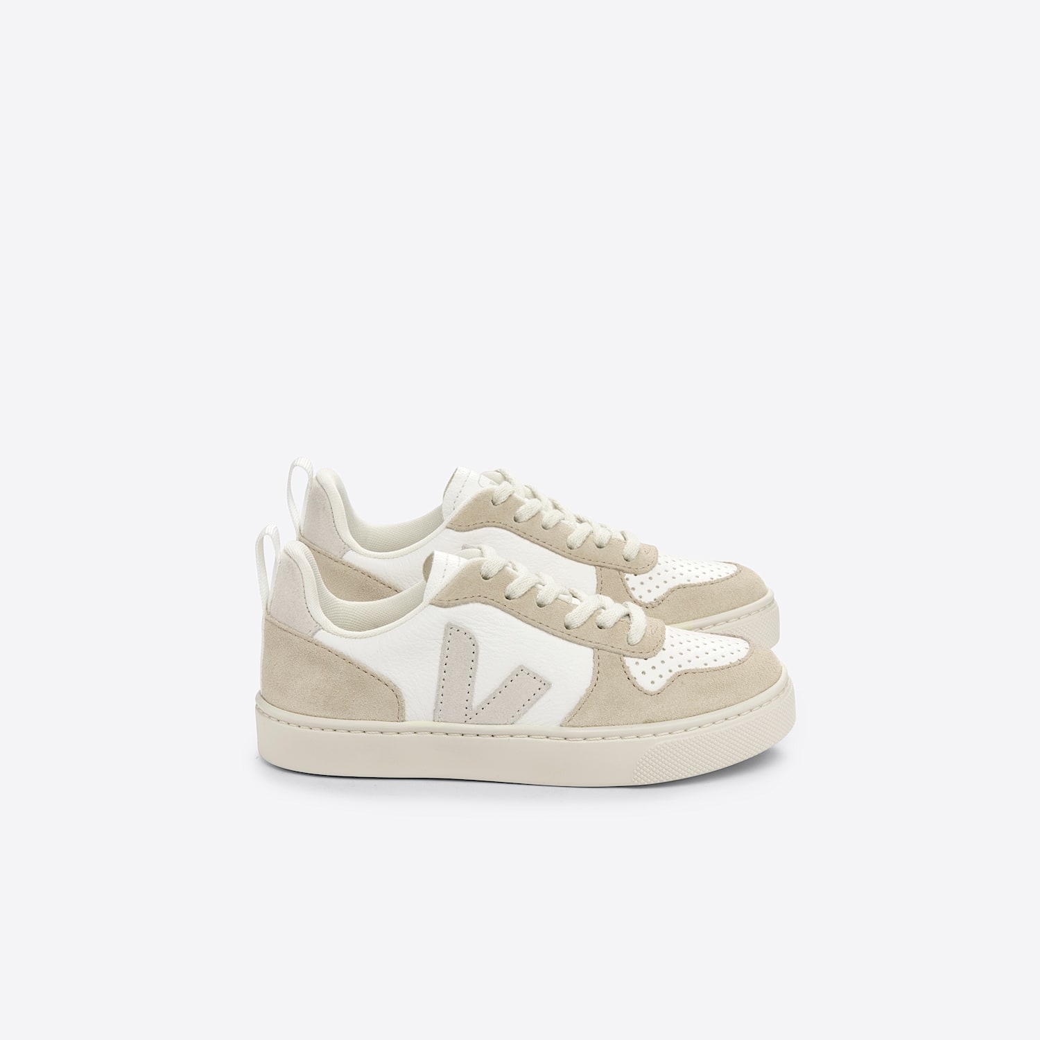 veja V-10 LEATHER WHITE NATURAL ALMOND