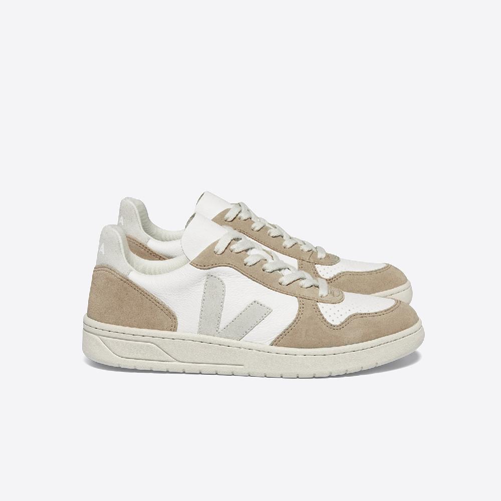 veja V-10 LEATHER WHITE NATURAL SAHARA