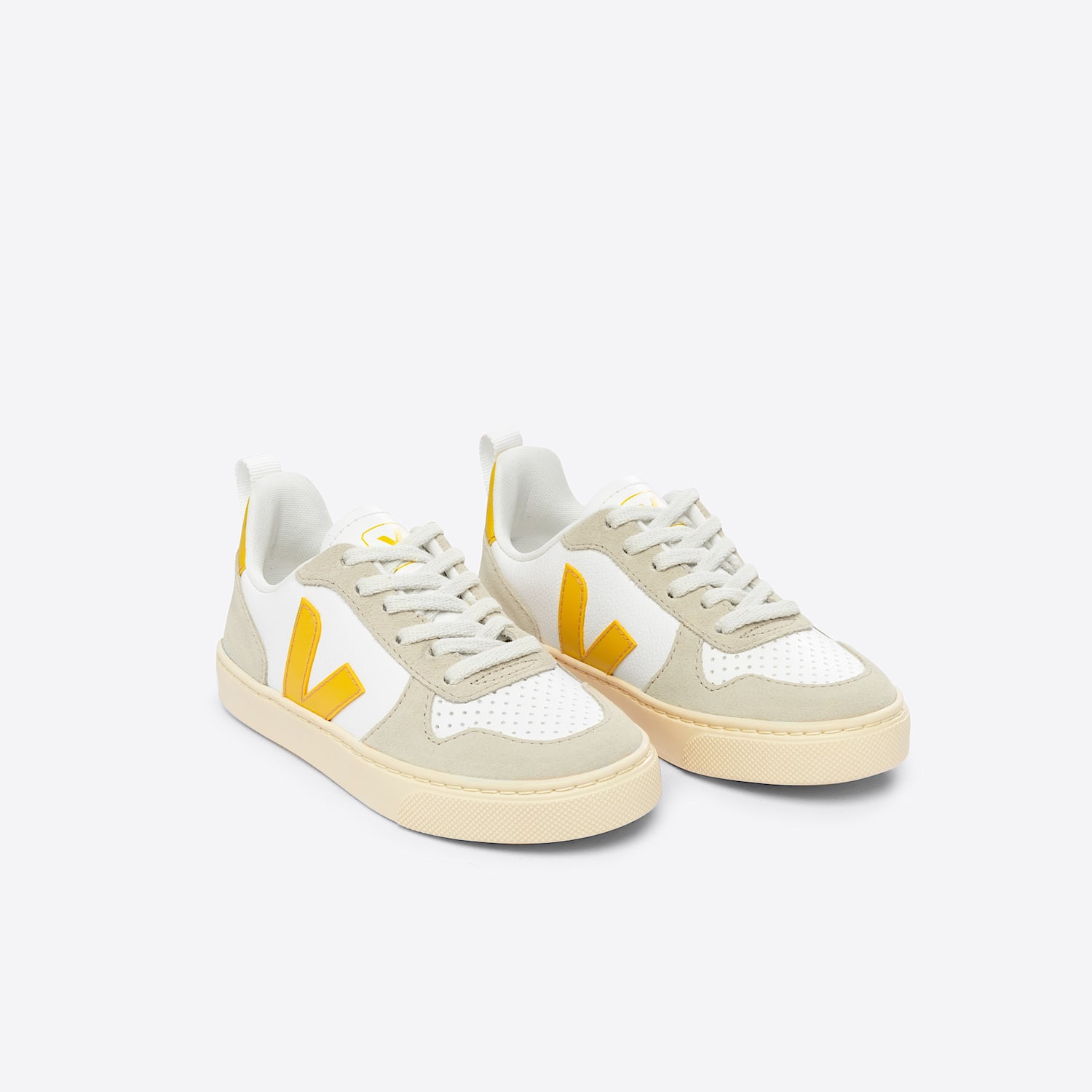 Veja V-10 LEATHER WHITE OURO ALMOND