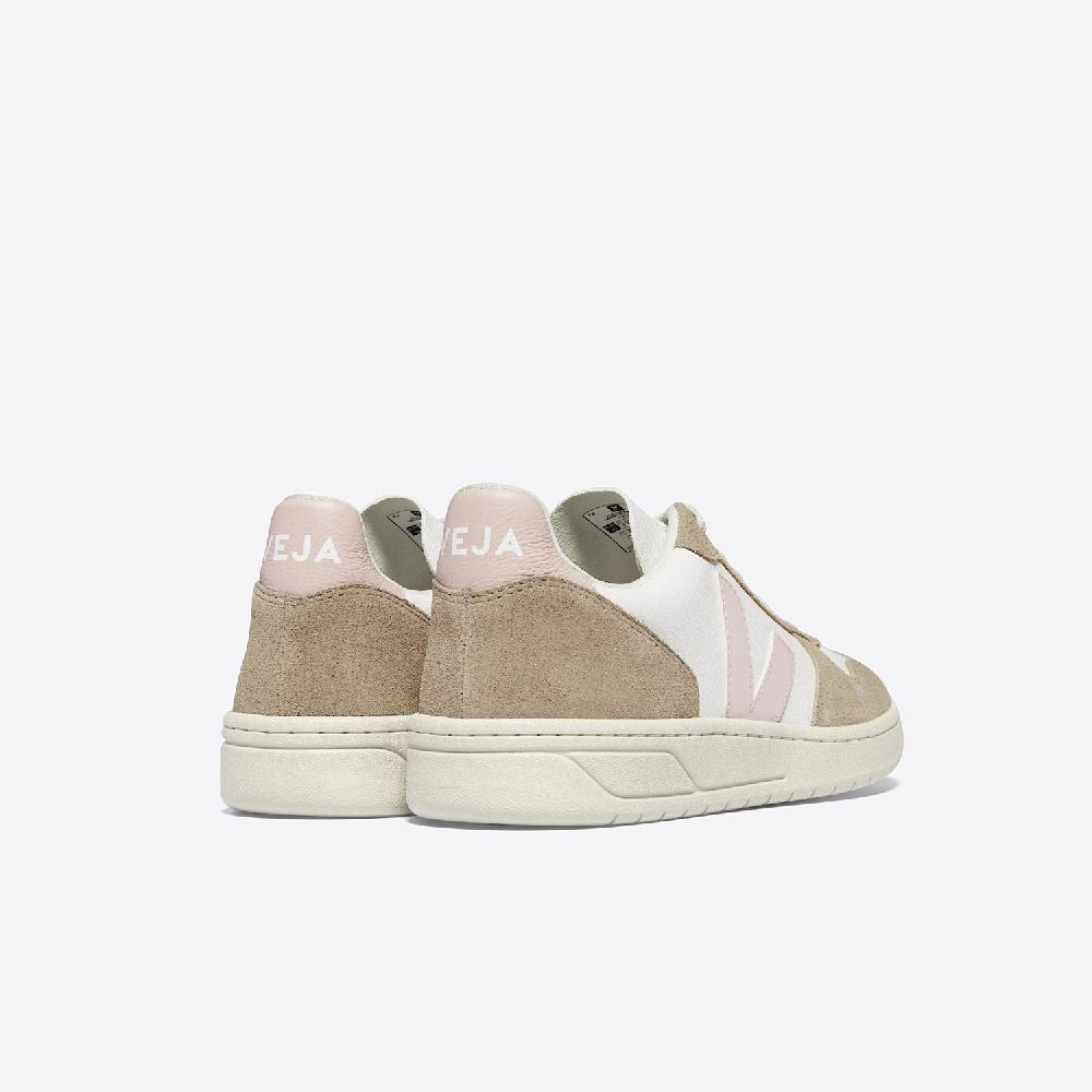 Veja V-10 LEATHER WHITE PETALE SAHARA