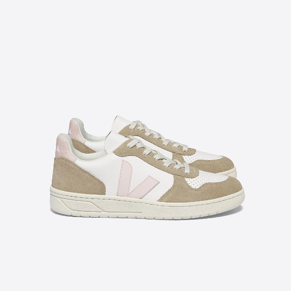 veja V-10 LEATHER WHITE PETALE SAHARA