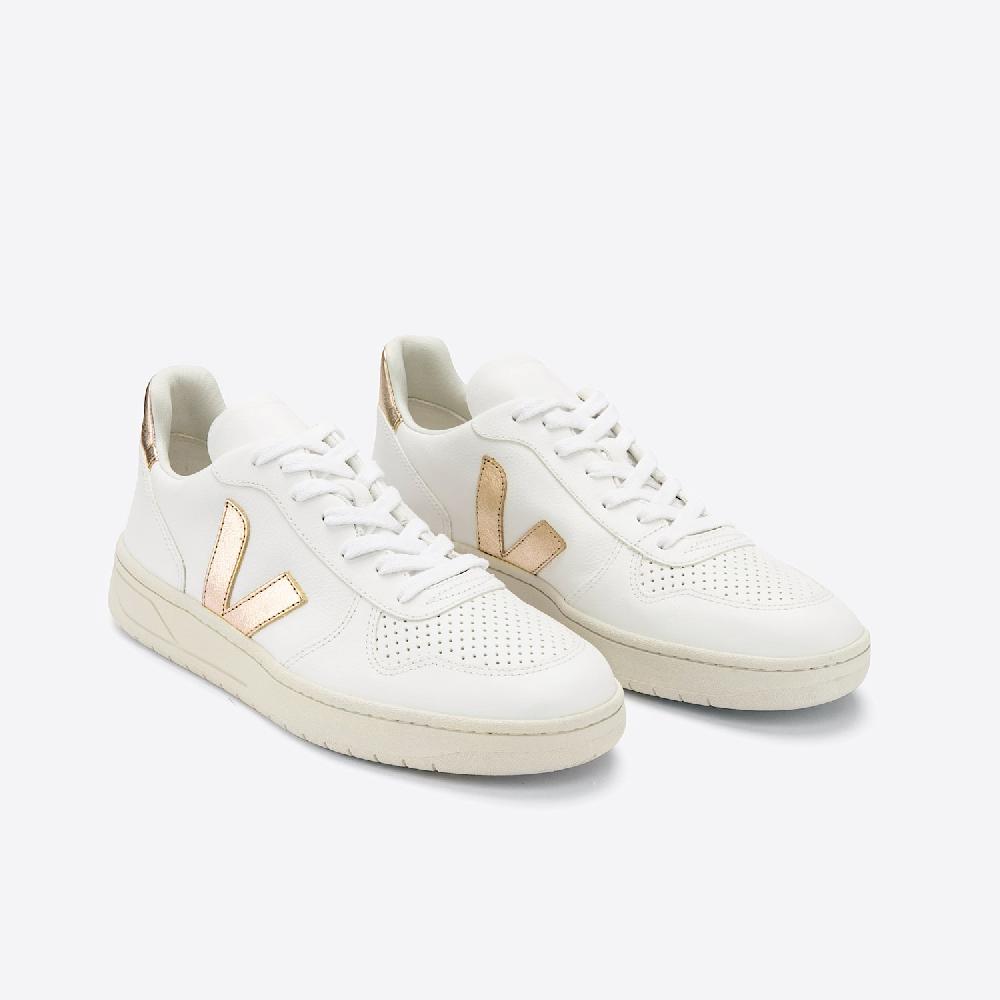Veja V-10 LEATHER WHITE PLATINE