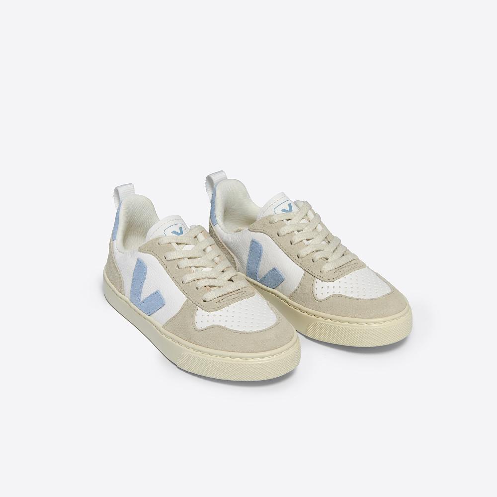 Veja V-10 LEATHER WHITE STEEL ALMOND