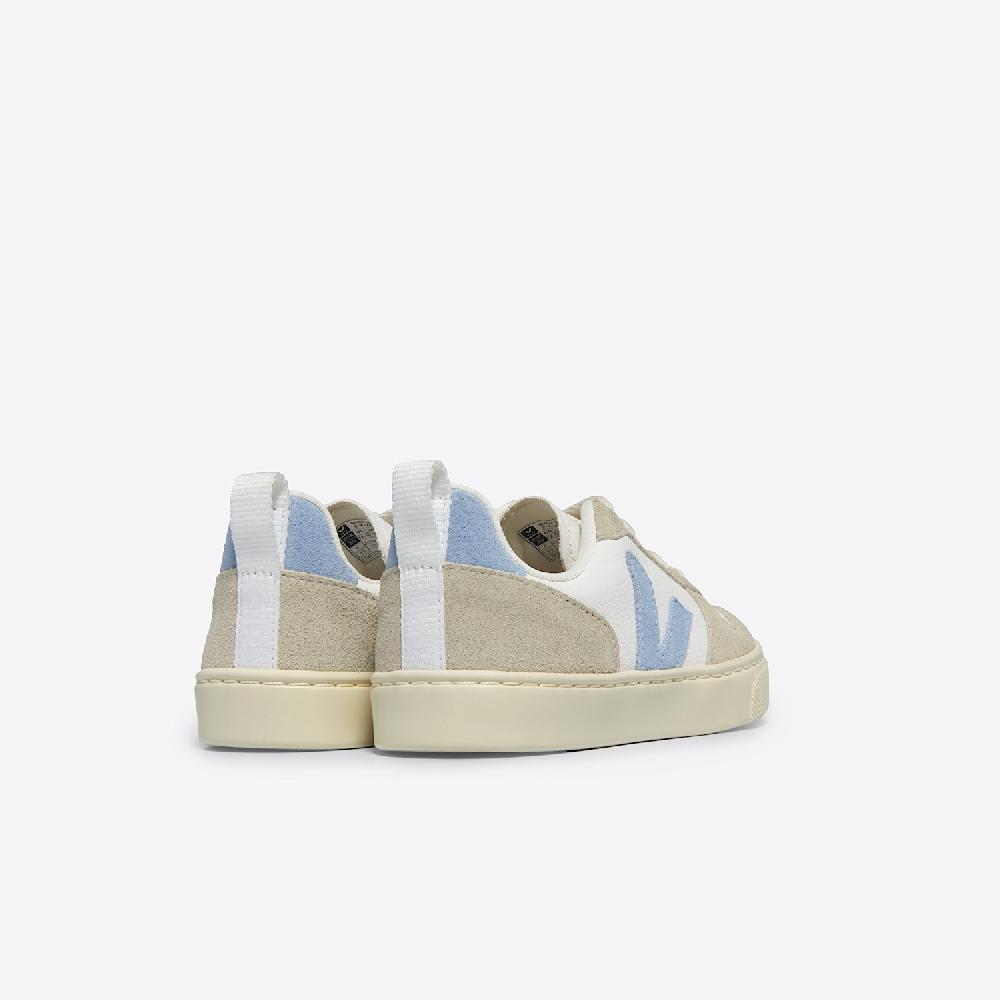 Veja V-10 LEATHER WHITE STEEL ALMOND