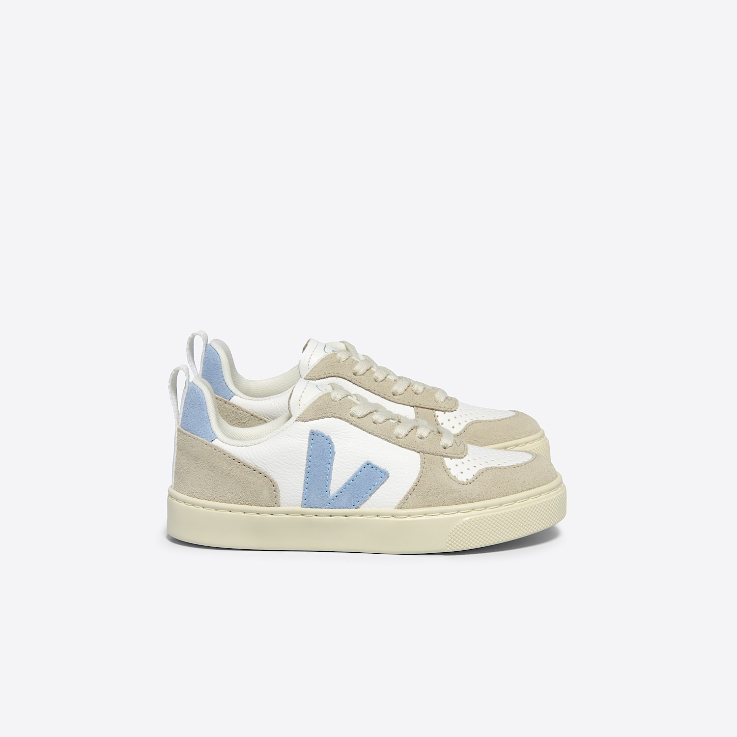 veja V-10 LEATHER WHITE STEEL ALMOND