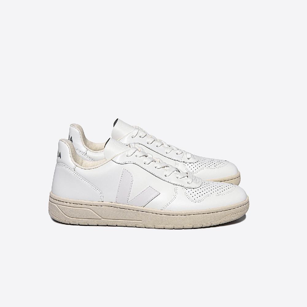 veja V-10 LEATHER WHITE