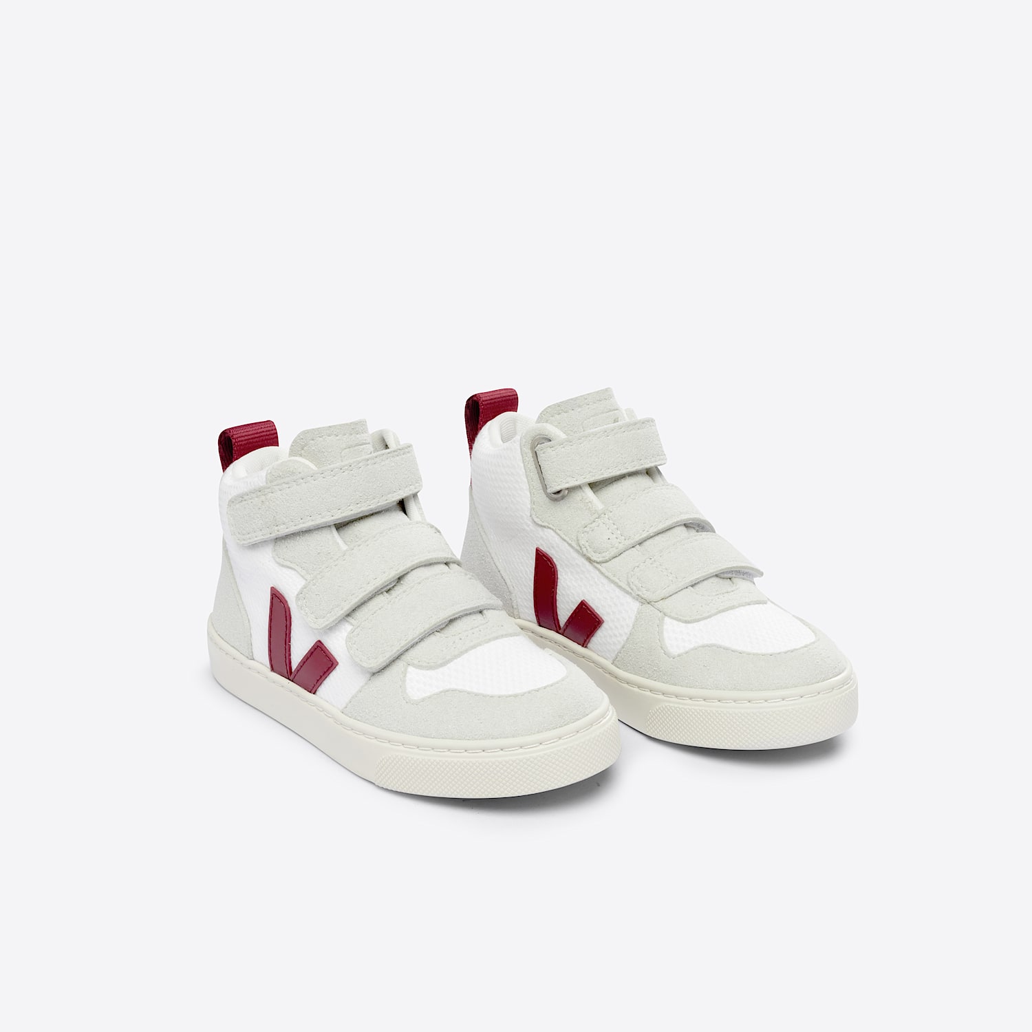 Veja V-10 MID B-MESH WHITE MARSALA