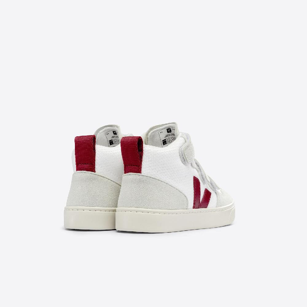 Veja V-10 MID B-MESH WHITE MARSALA